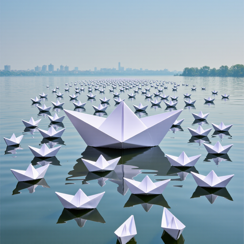 Paper Boats - how to create album artwork AI image