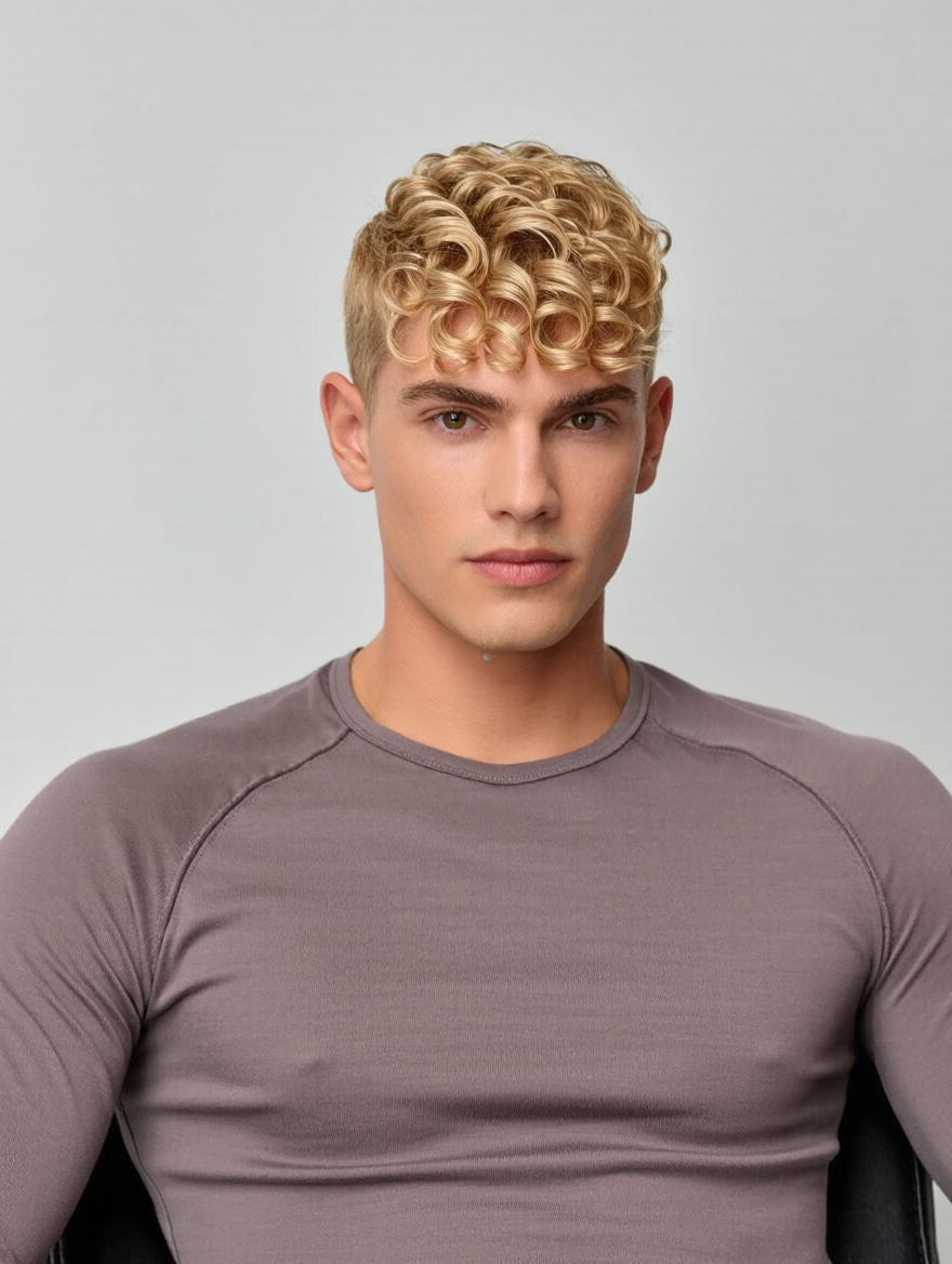 Kling AI work 318174869521594 - shoulder length mens haircuts AI image