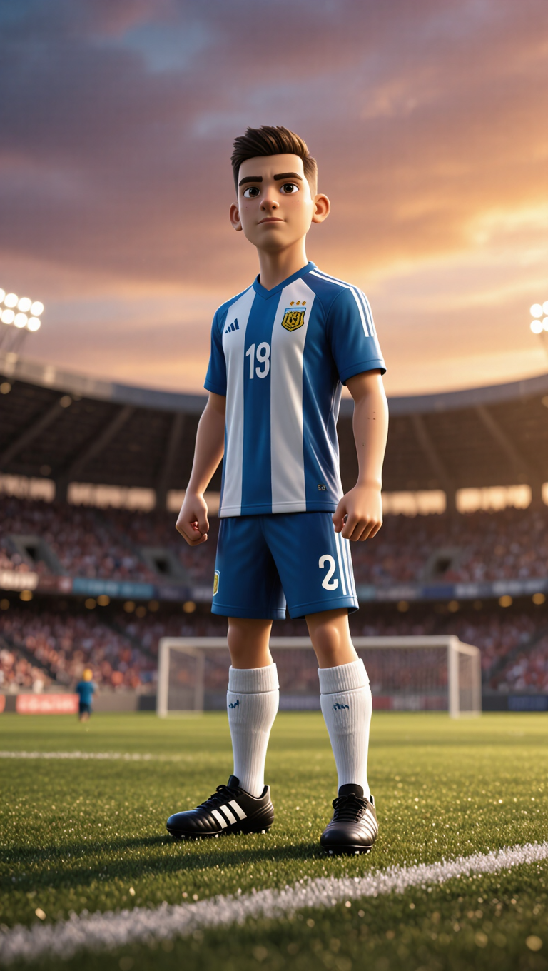 Kling AI work 314440925504116 - neon football field AI image