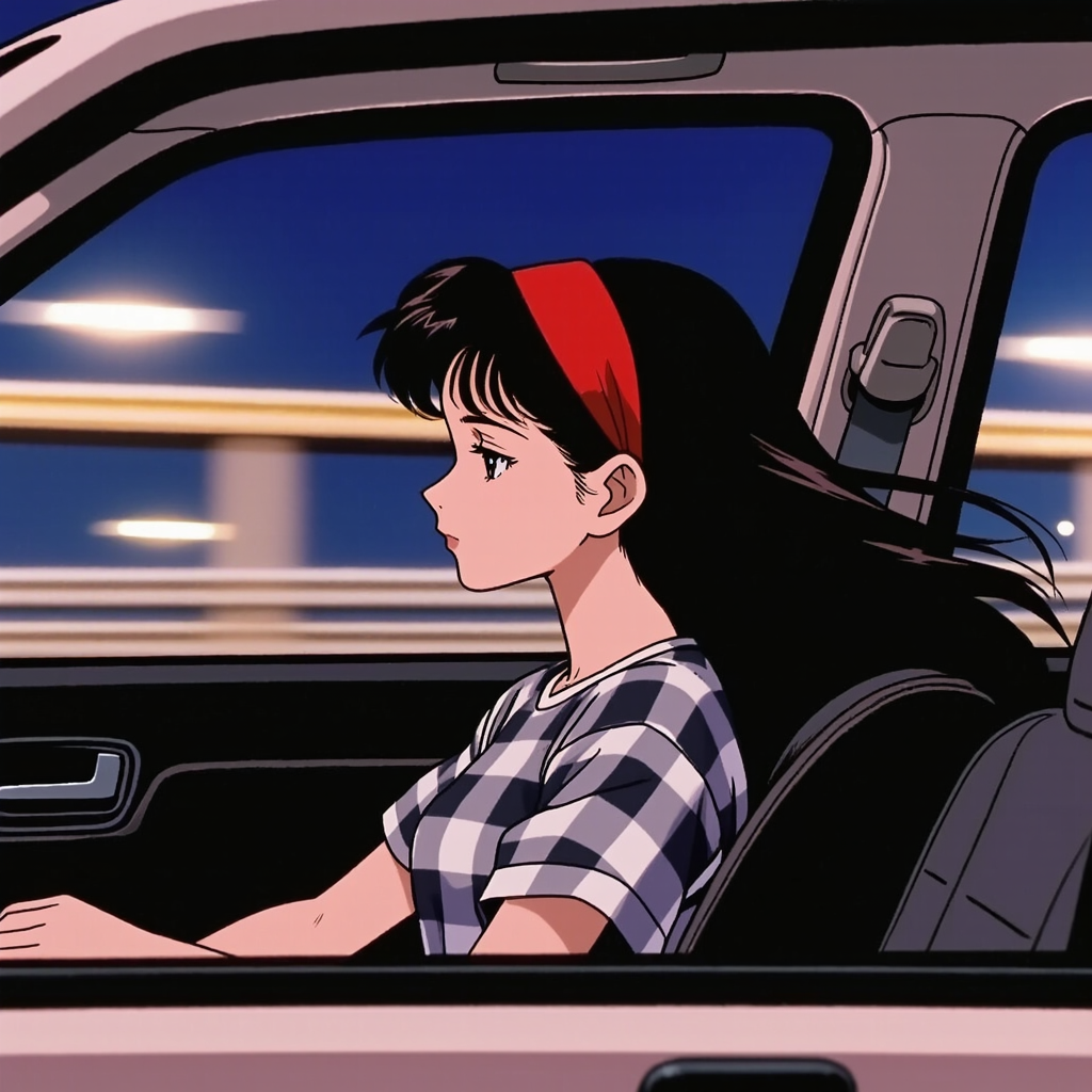 Kling AI work 284663837661860 - anime woman with black hair AI image