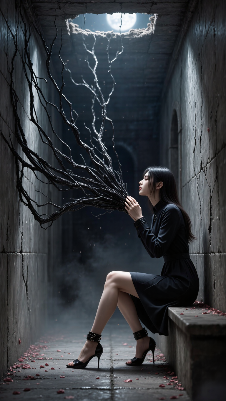 Kling AI work 311949715663744 - black tendrils AI image