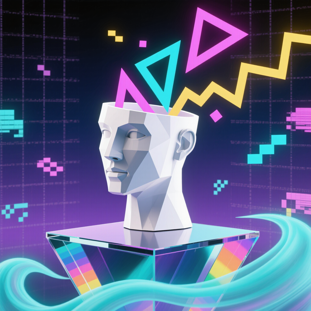 New wave record cover  - galaxy album cover AI image