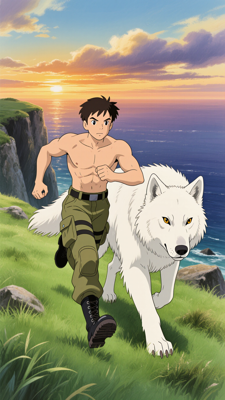 Kling AI work 308923479618244 - studio ghibli clouds AI image