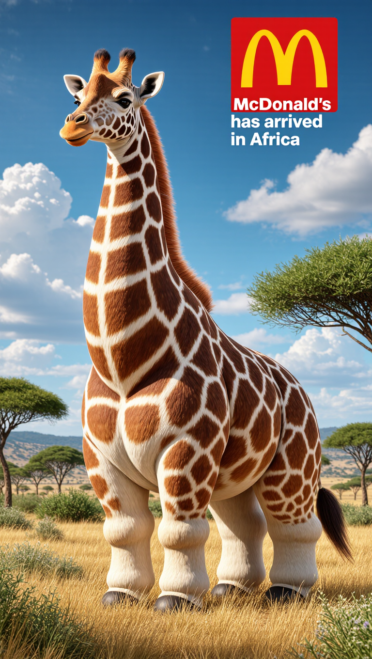 Kling AI work 297103496520566 - colors of a giraffe AI image