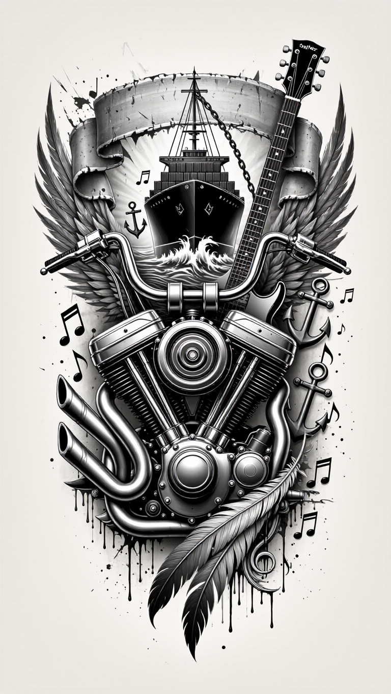 Kling AI work 298704492612661 - tattoo design website AI image