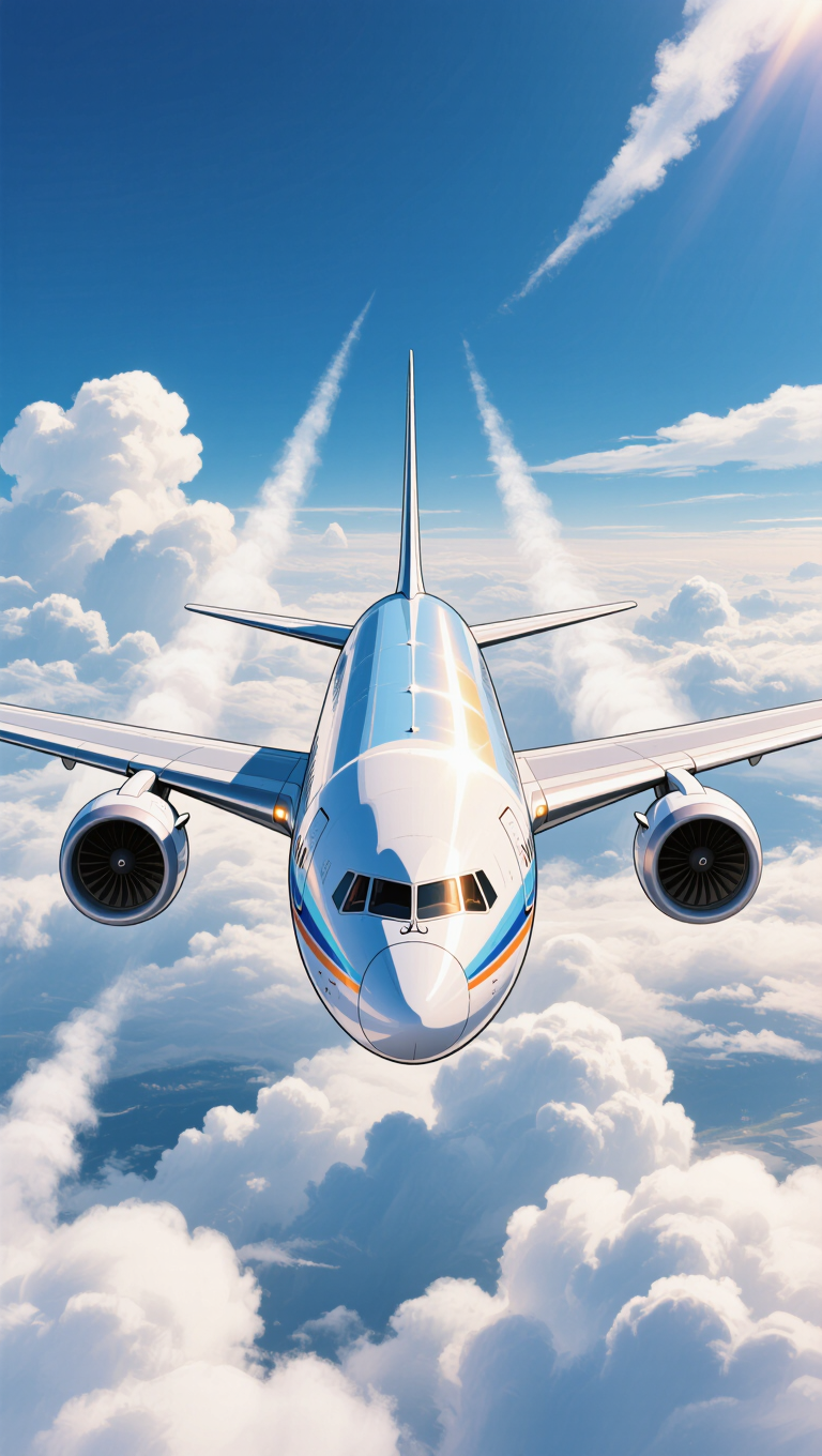 Kling AI work 308419813667373 - airplane desktop wallpaper AI image