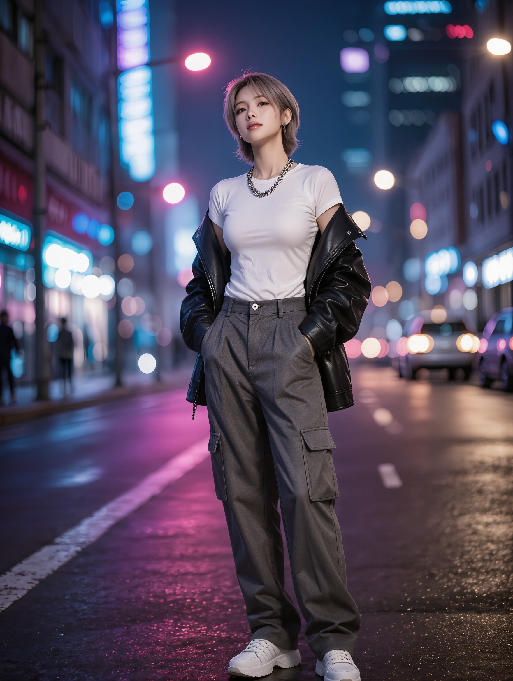 Stylish tomboy dress 
 - magic hour face swap AI image