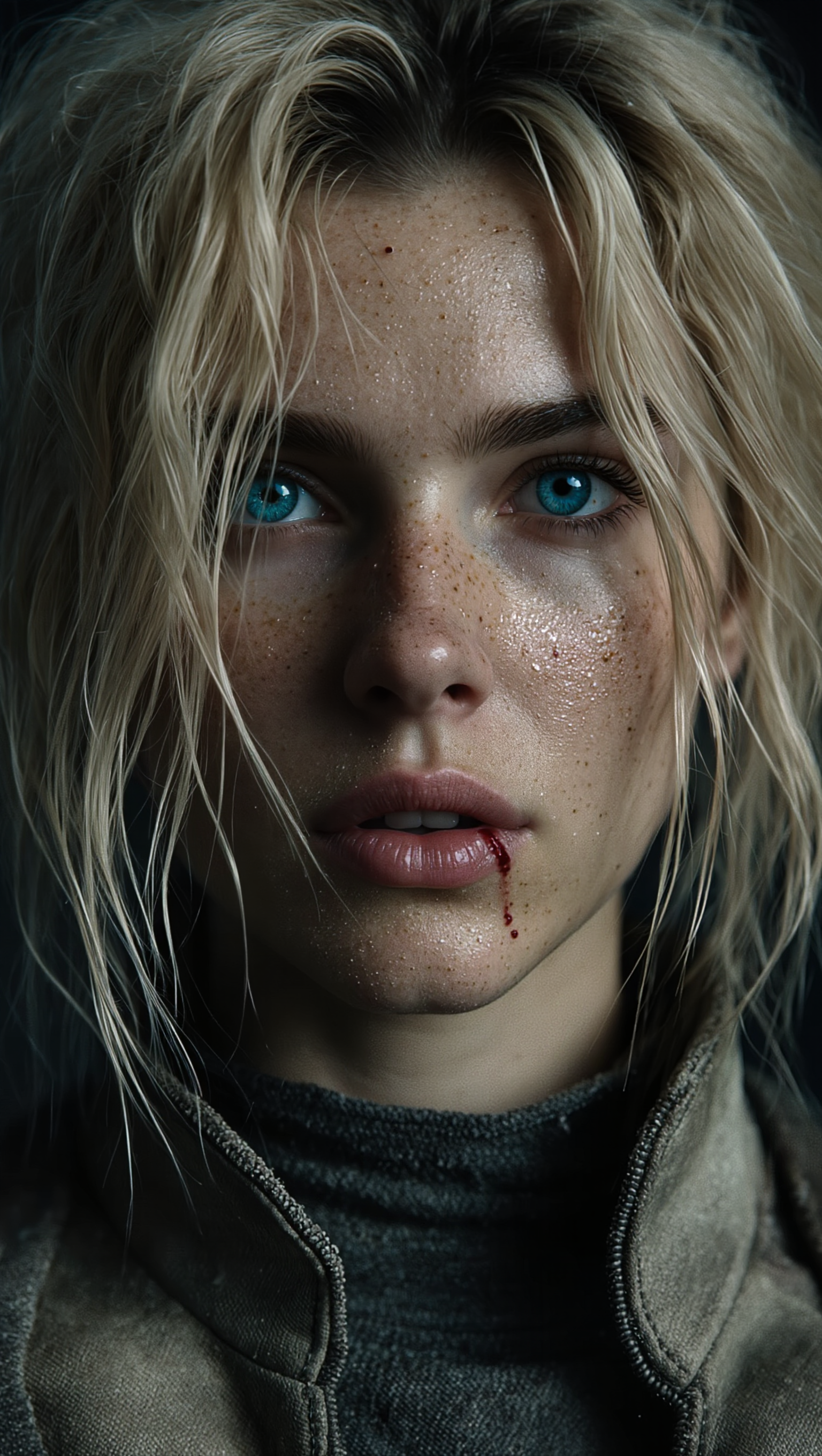 Kling AI work 298026021527402 - blonde roots dark hair AI image