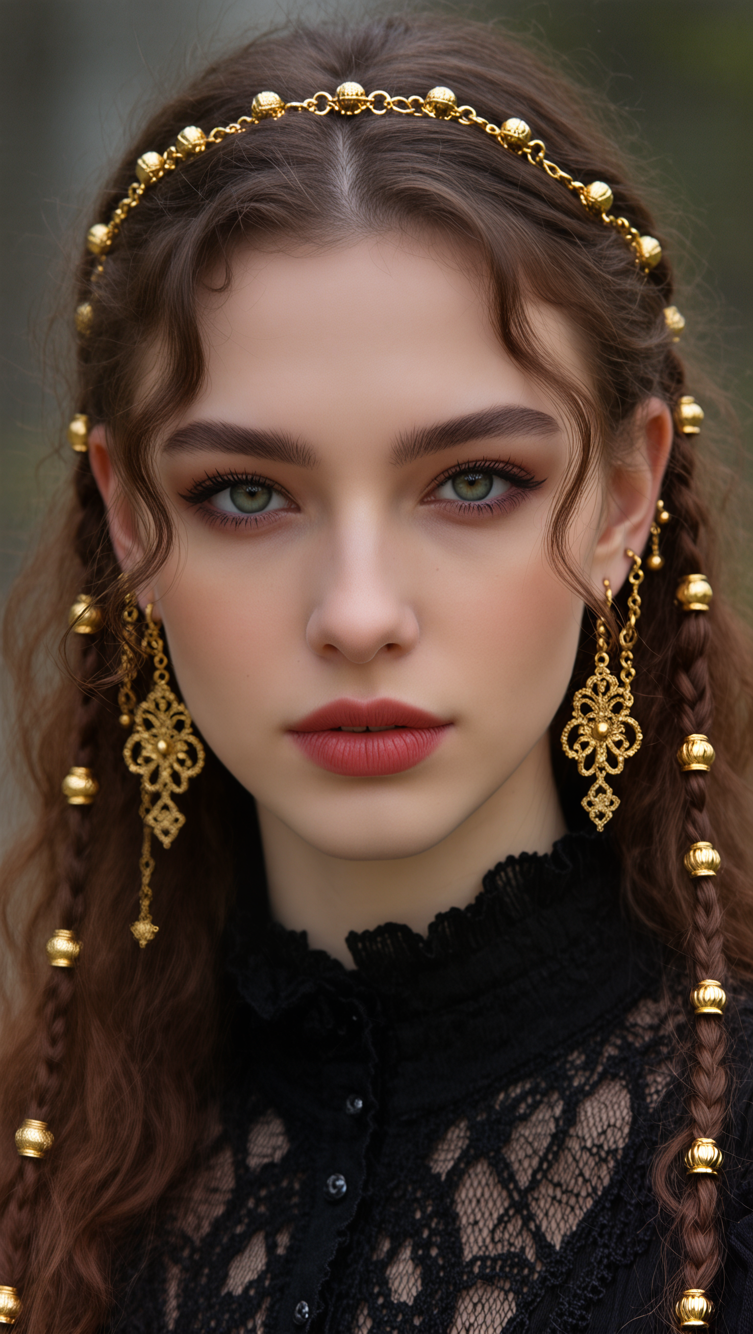 Kling AI work 287133746668476 - highlights on brown curly hair AI image