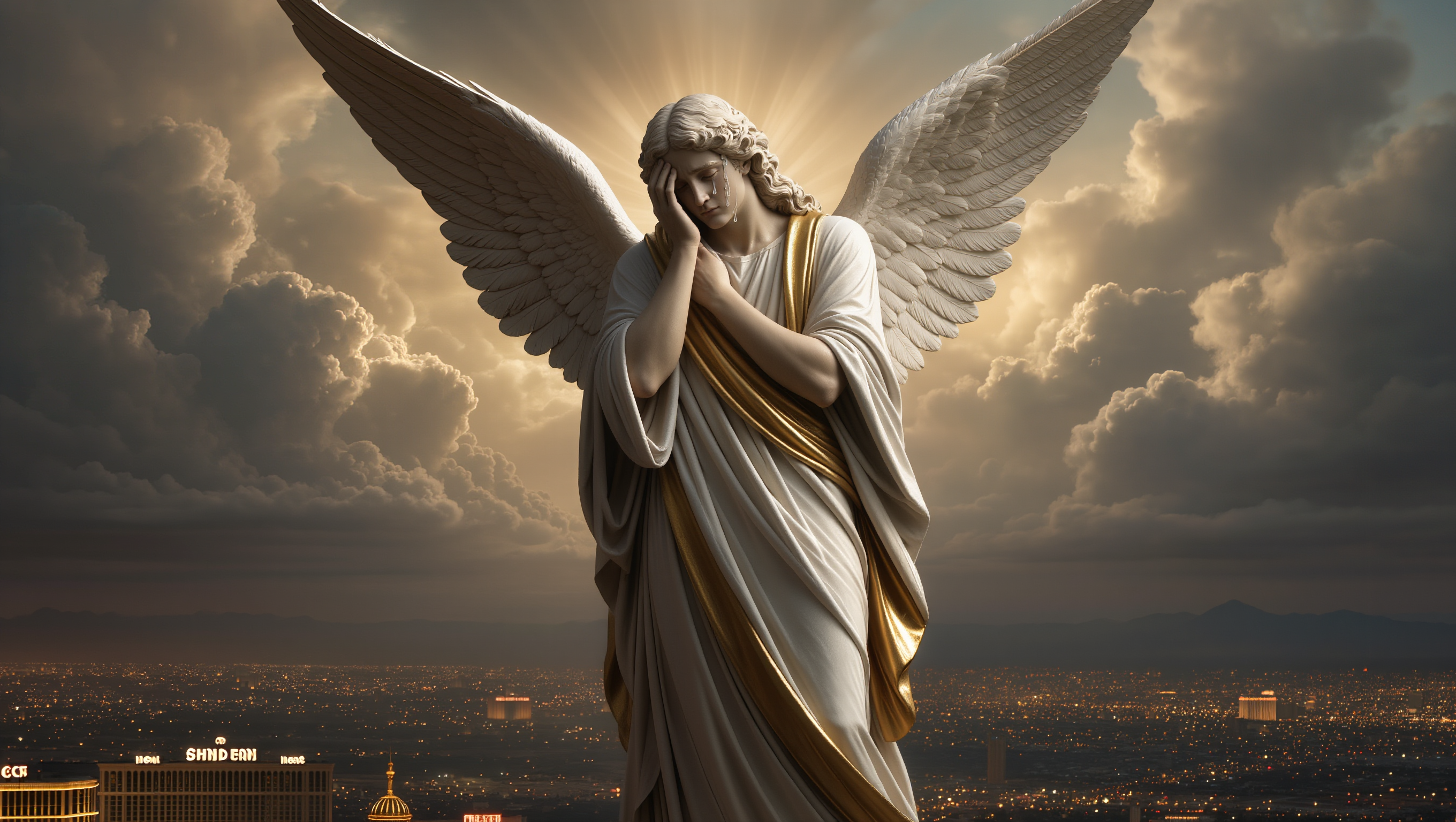 Sad Angel - angel youtube thumbnail AI image