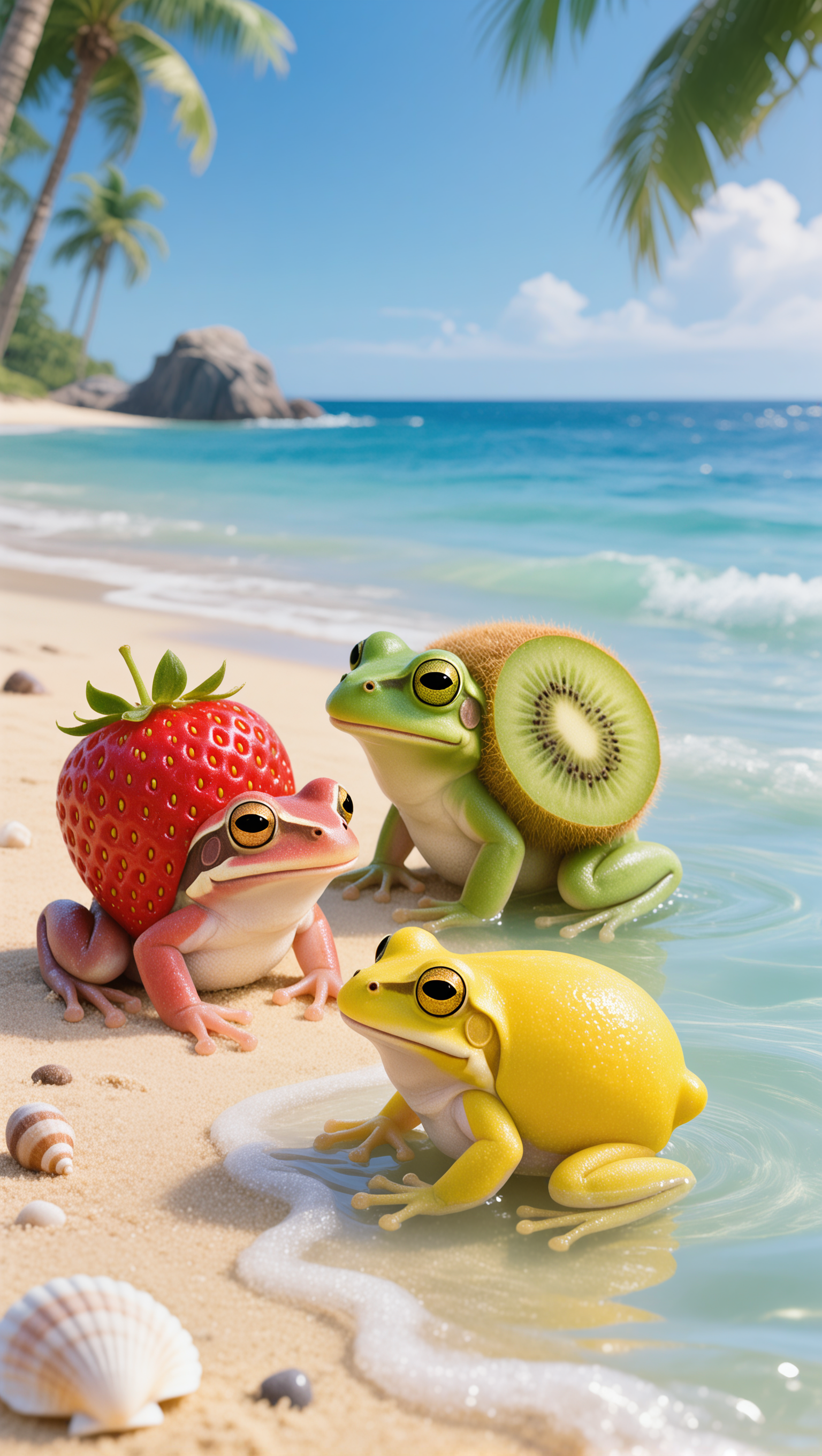 Frogs fused with fruits - fruits kling ai AI image