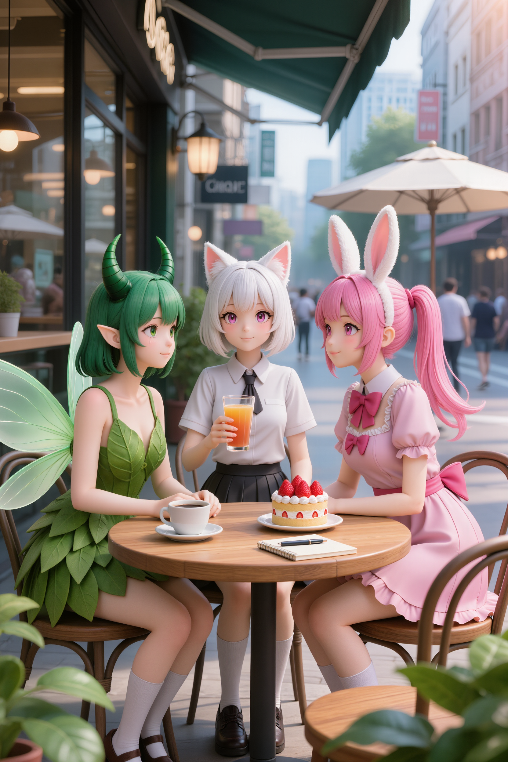 Wenda and friends - short bangs short hair AI image