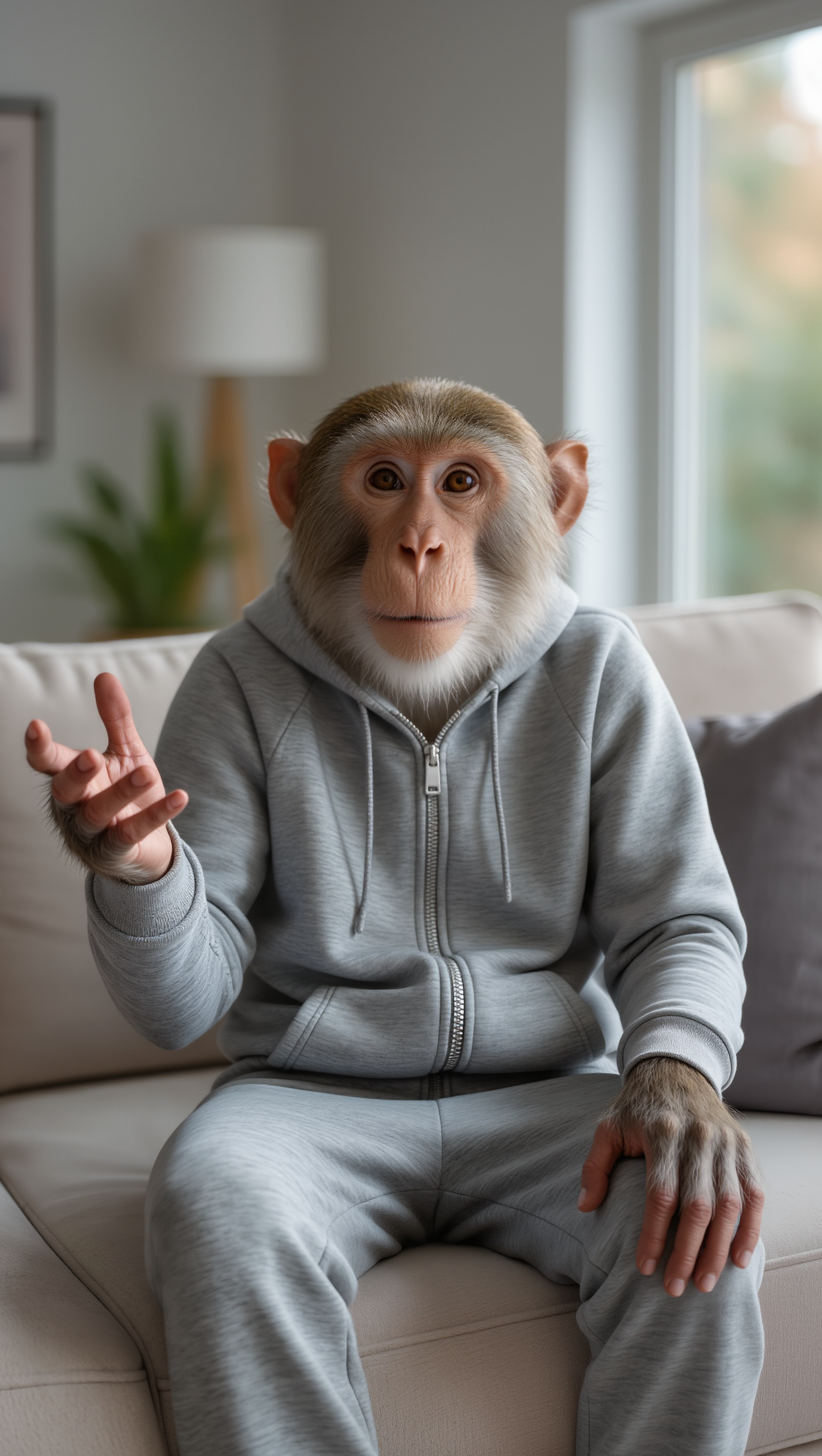 Monkey in close-up - monkey style AI image