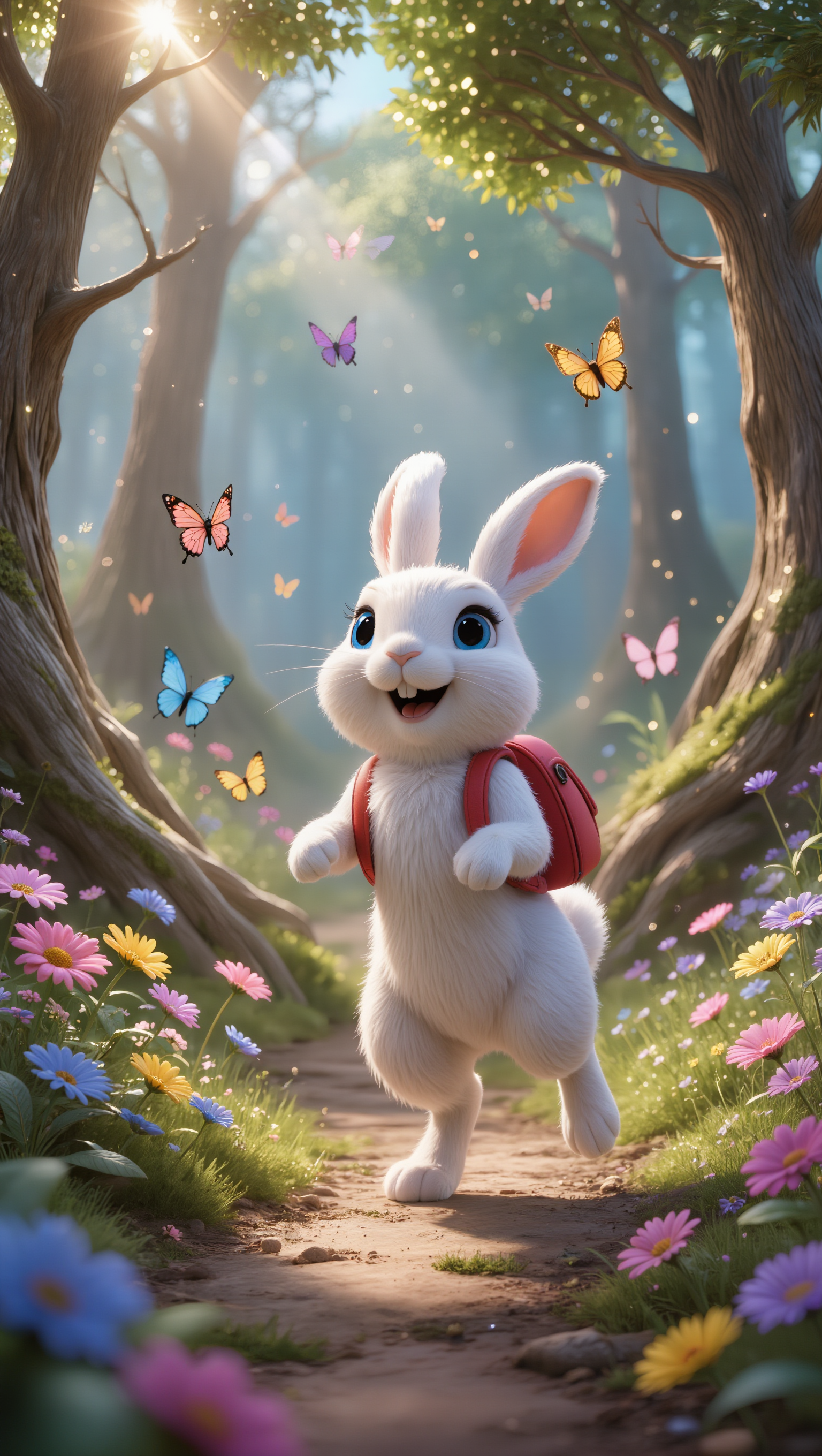 A cute 3D cartoon rabbit and a t - cute faces with text AI image
