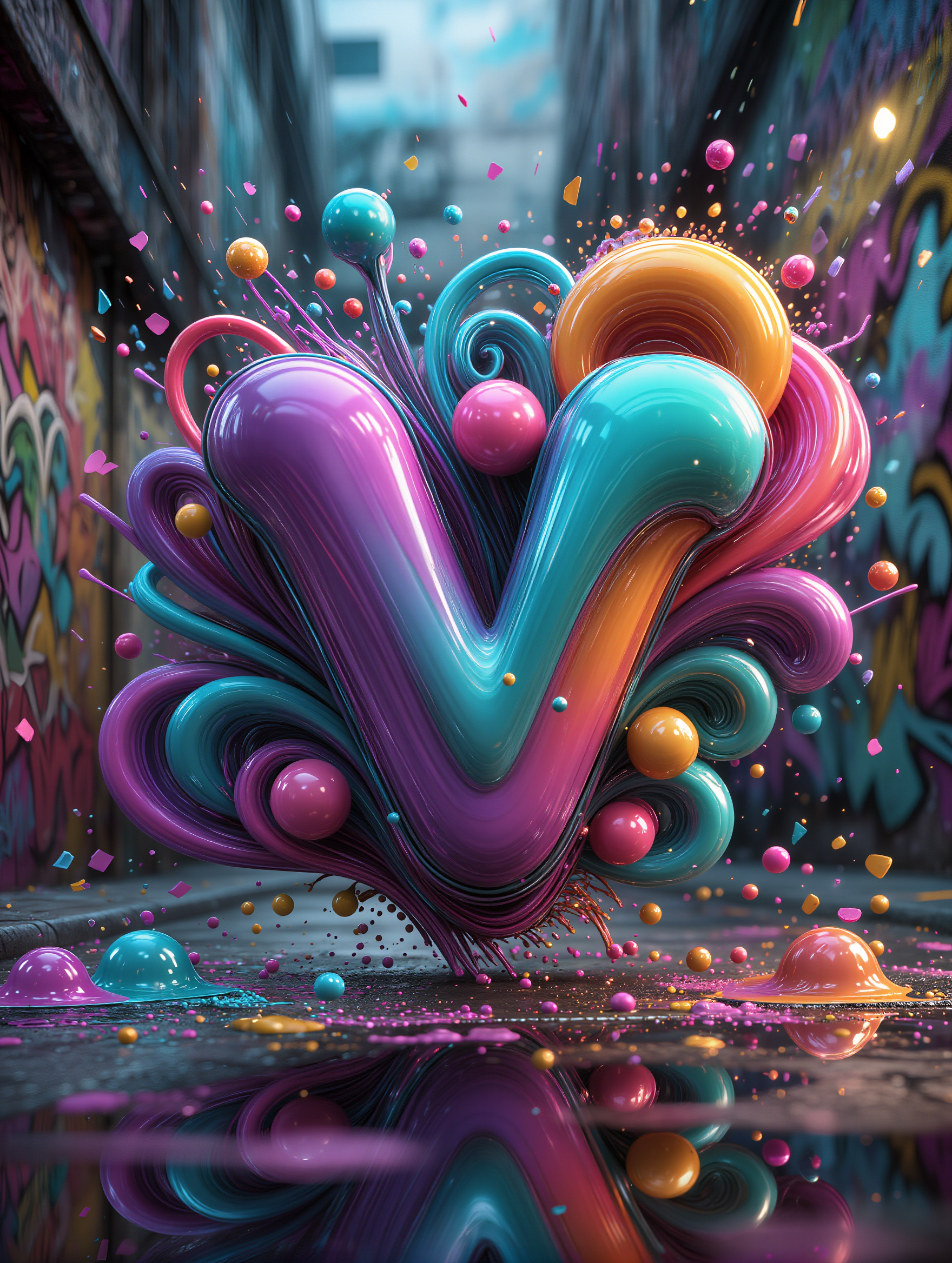 Kling AI work 316776759668745 - create graffiti text AI image
