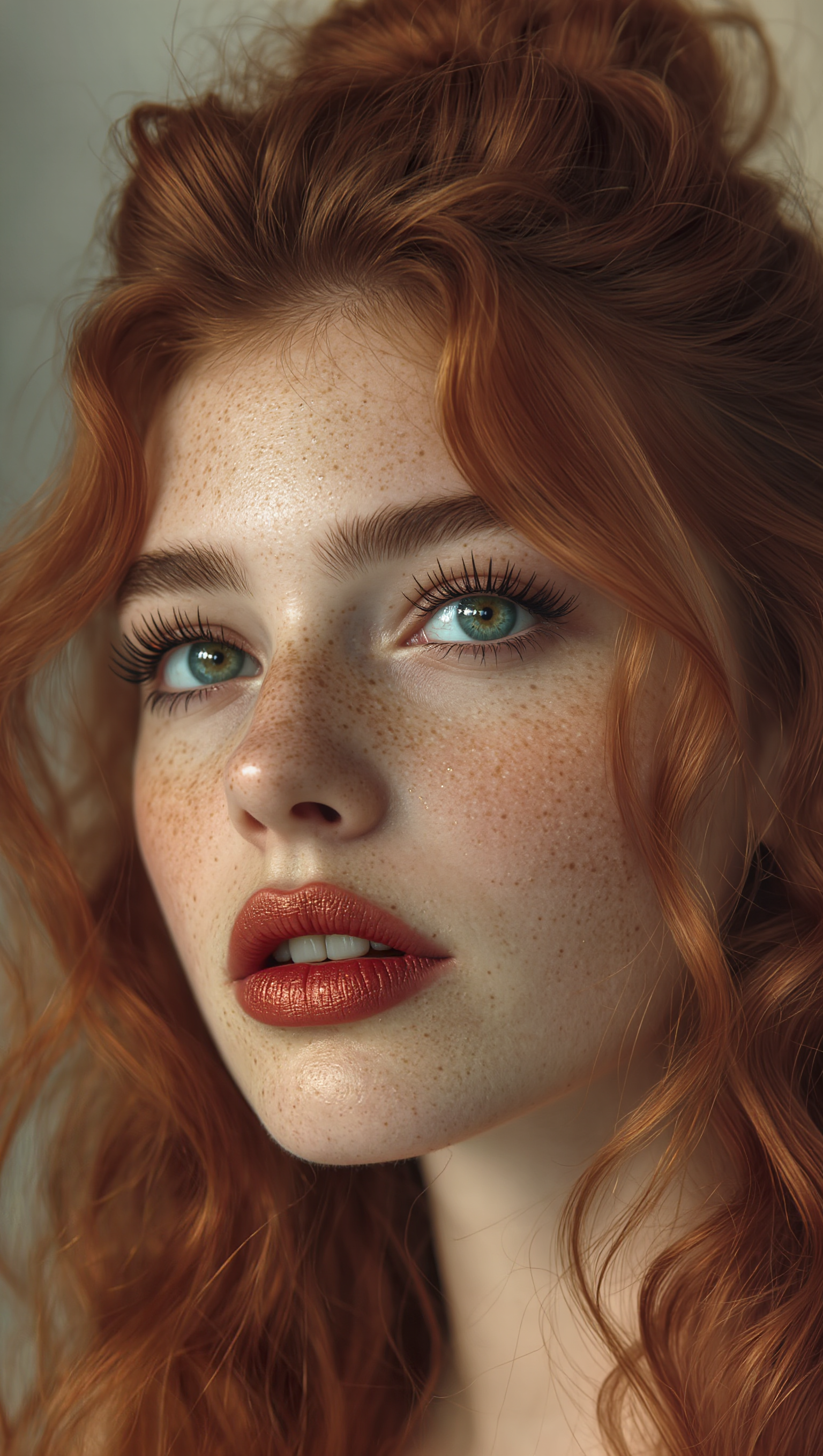 Kling AI work 306670978611504 - red haired anime characters female AI image