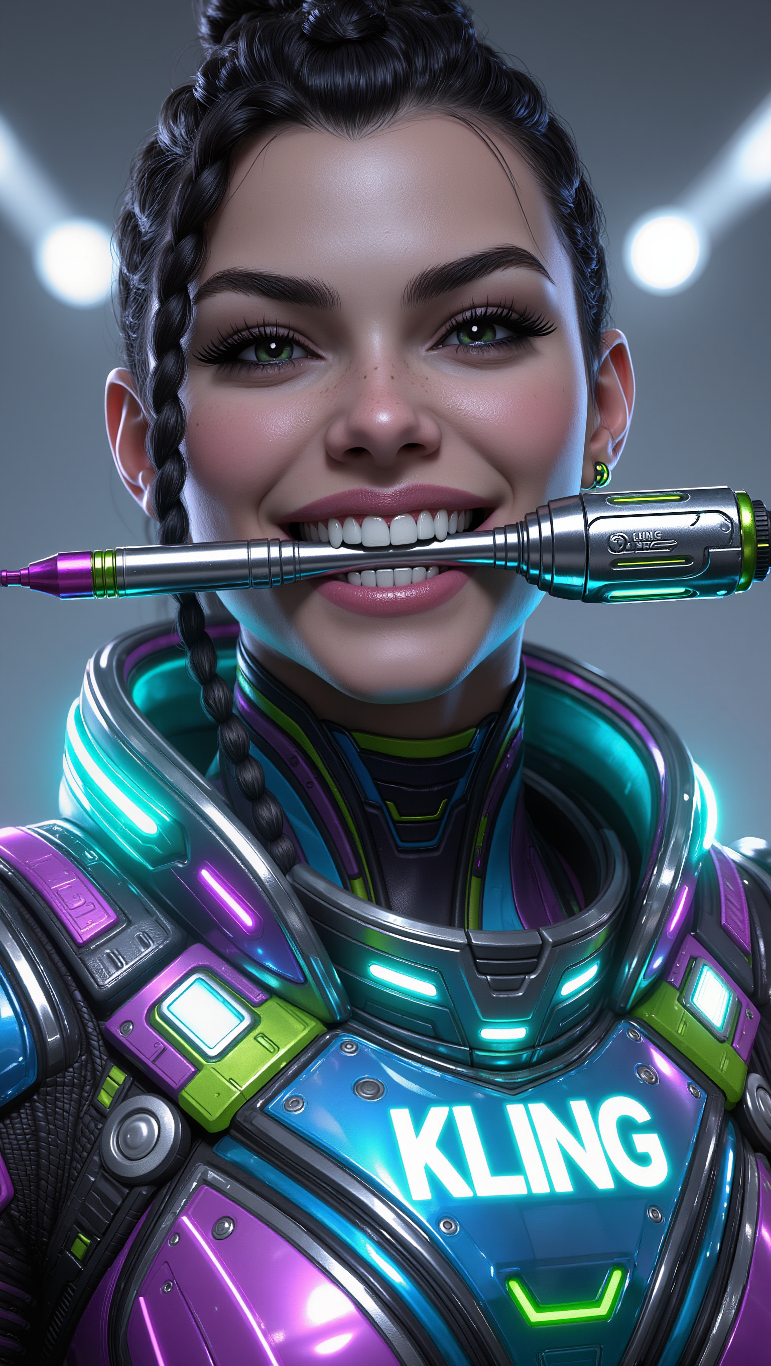 Model with a screwdriver - model wallpaper AI image