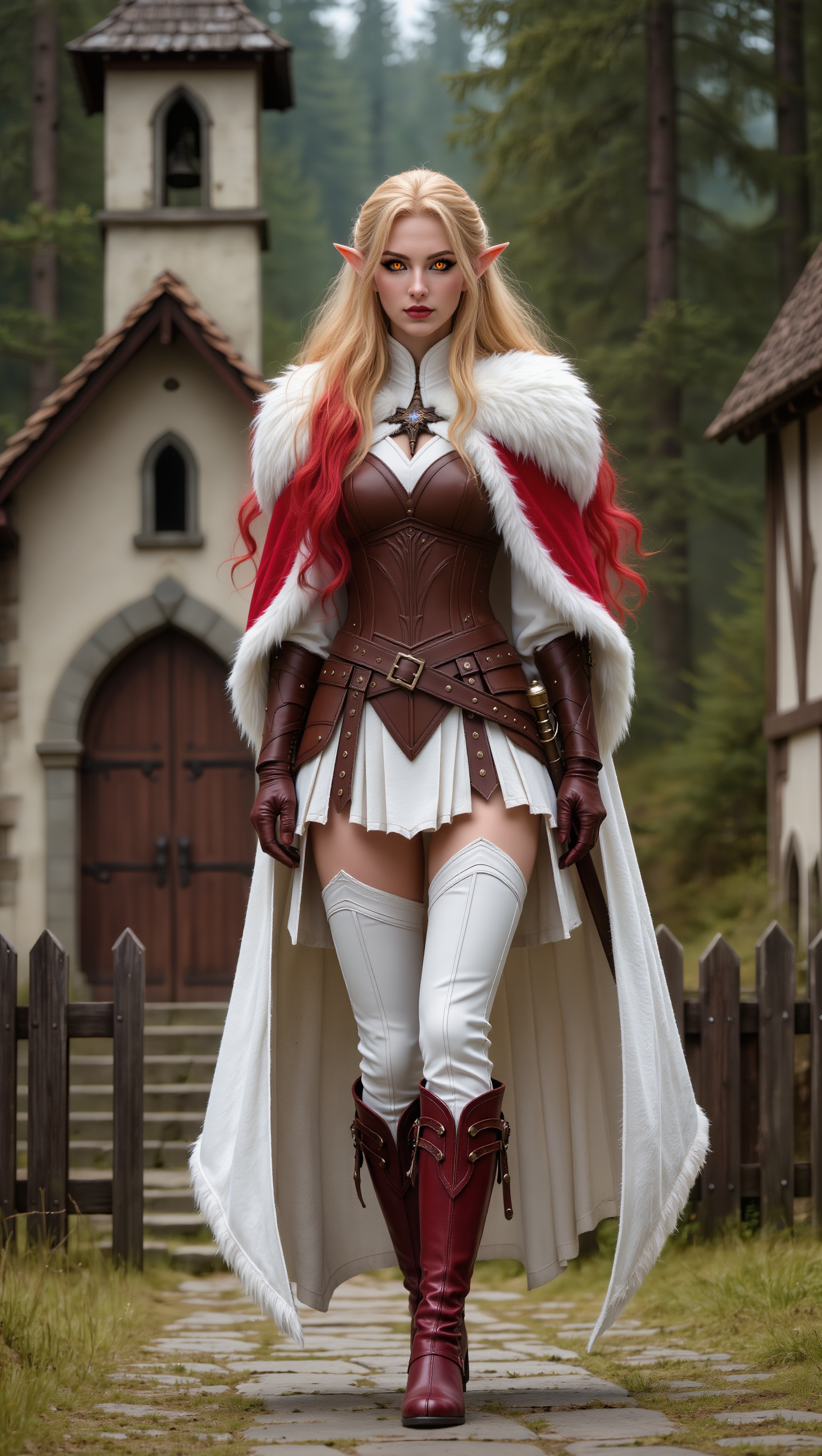 elf female in D&D - hair cutting style for female AI image