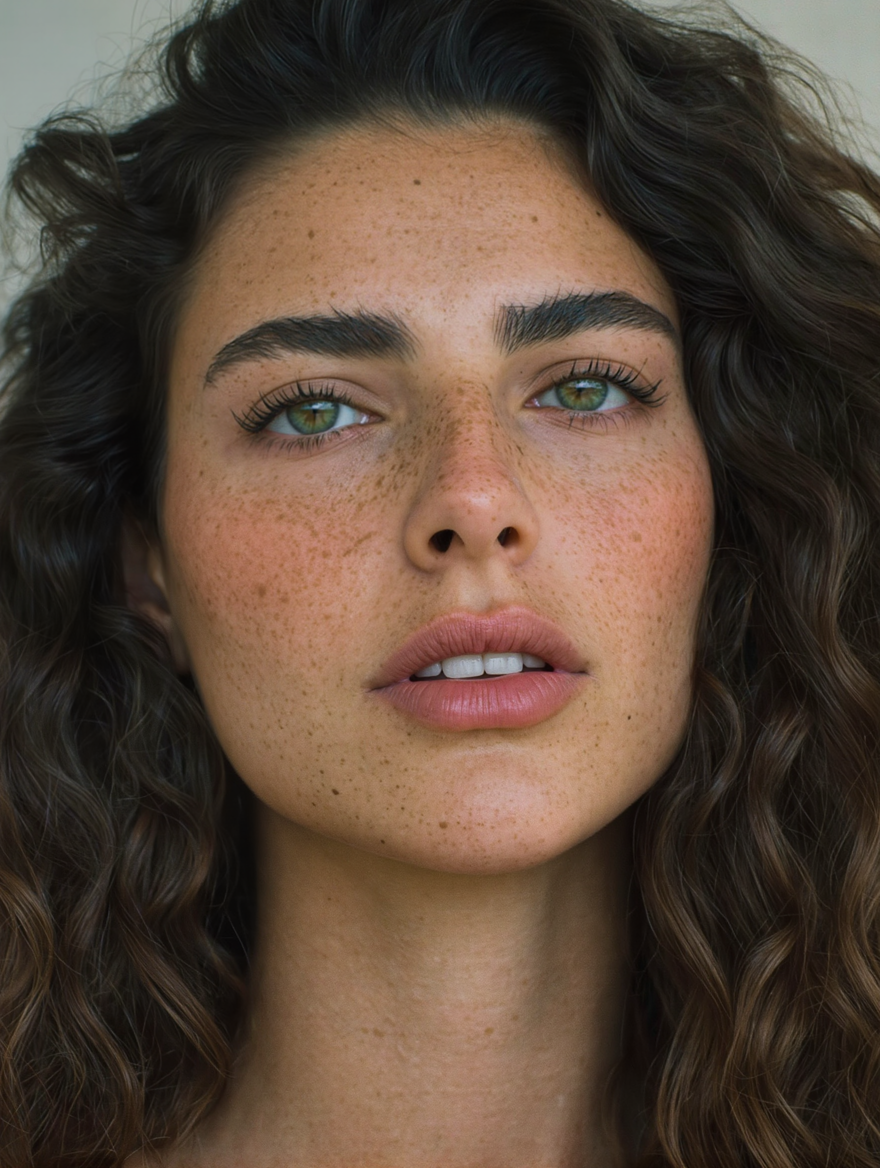 Natural skin. - olive skin red hair AI image