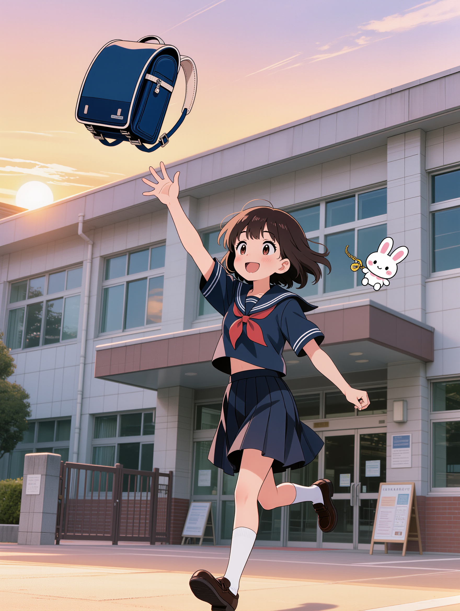 Kling AI work 313516509662839 - school girl pose anime AI image