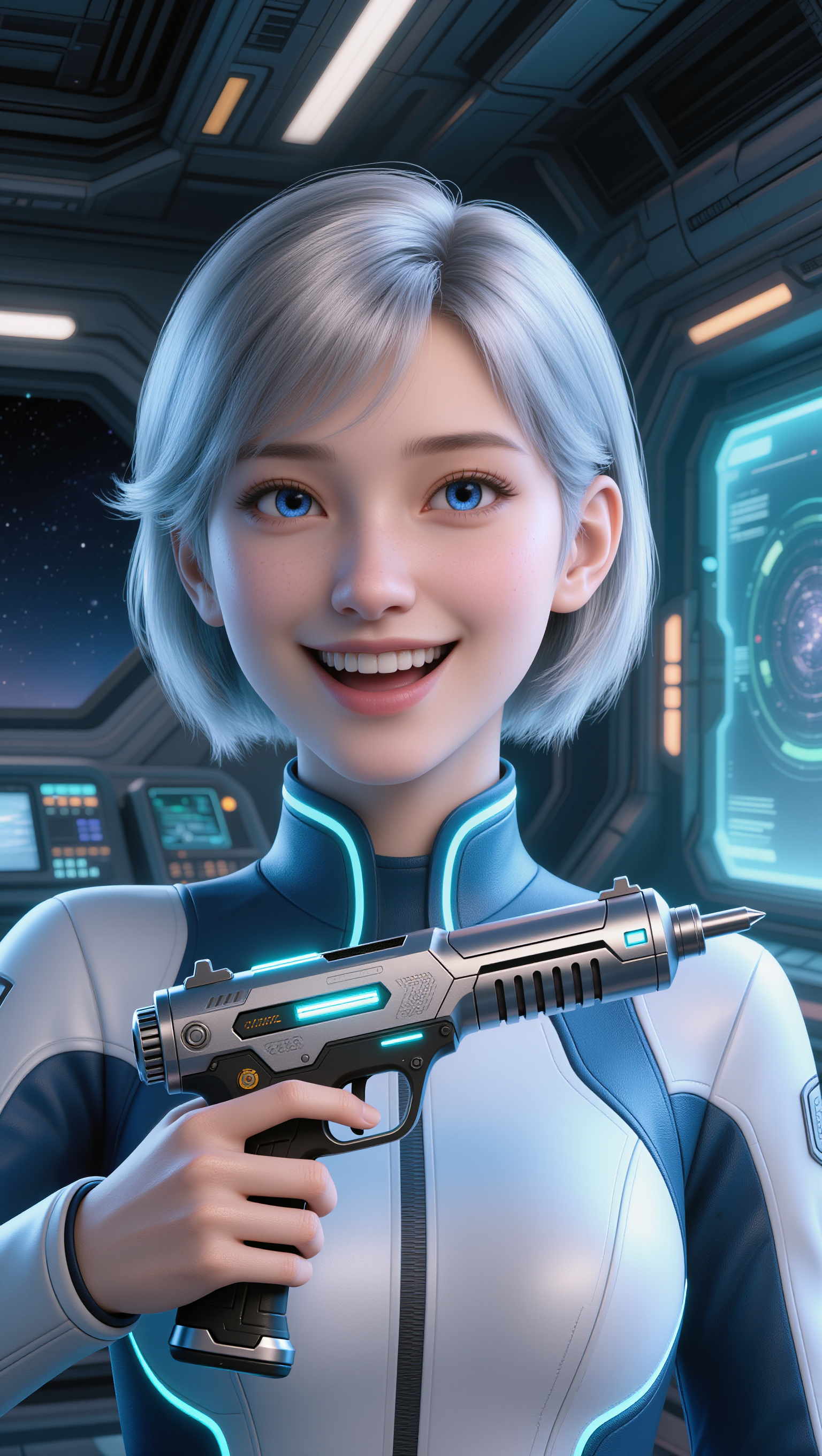 A woman with a weapon  - woman try on AI image