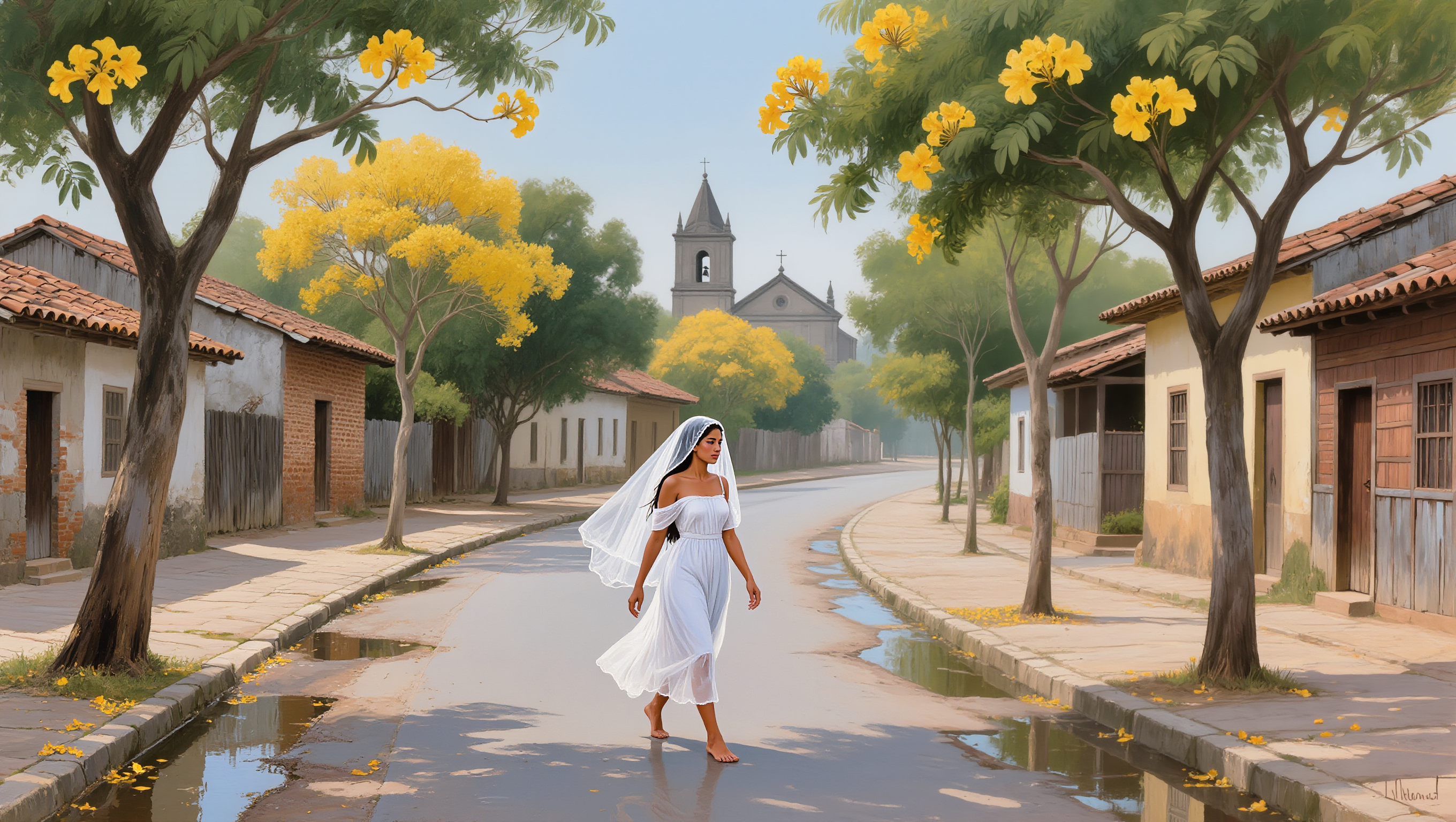 woman - woman field painting AI image