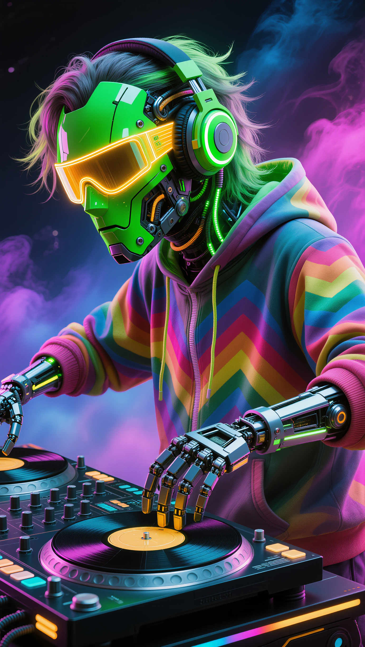 Kling AI work 296995246667925 - fingers cyberpunk AI image