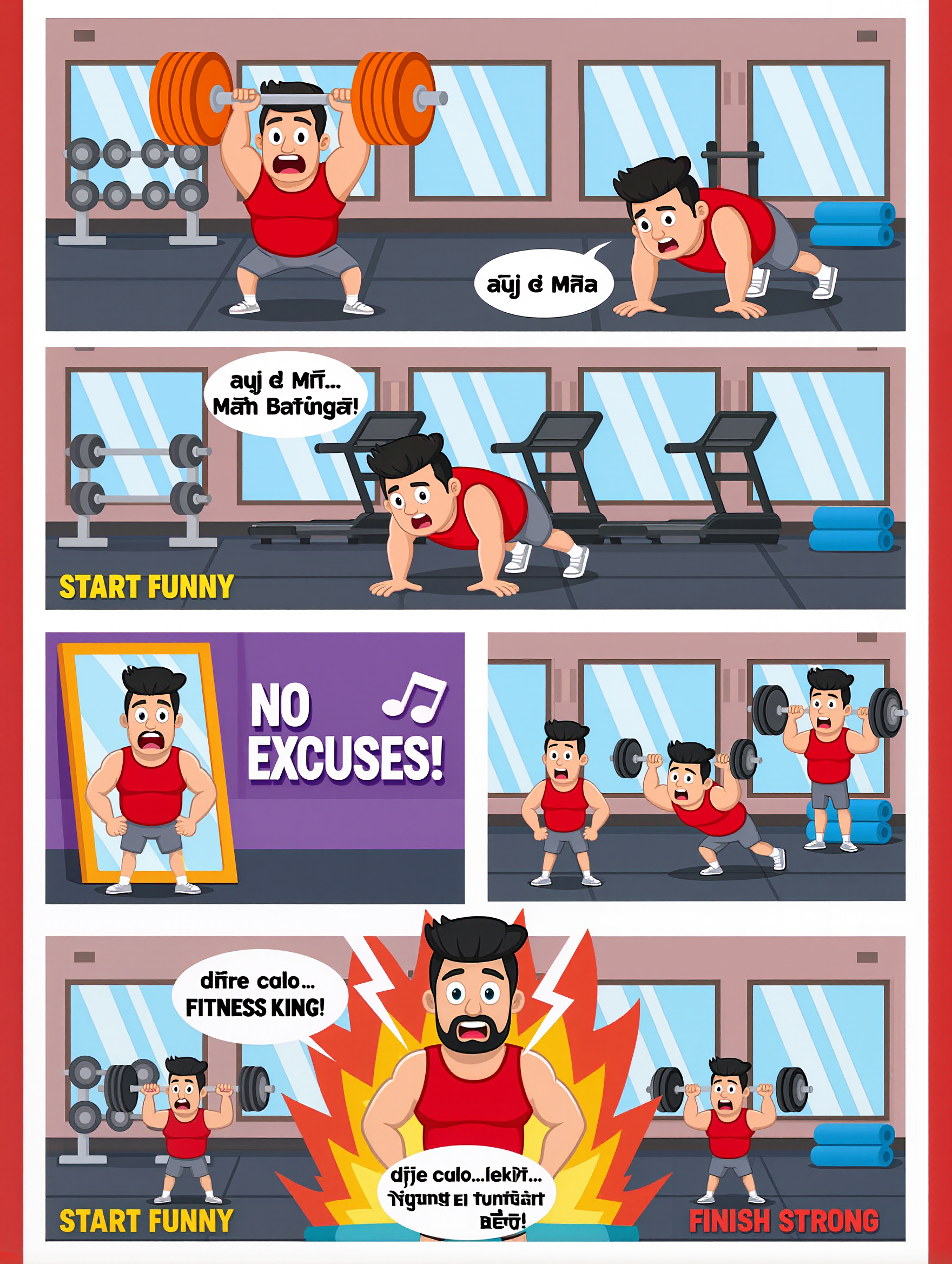 muscular gym - gym scene AI image