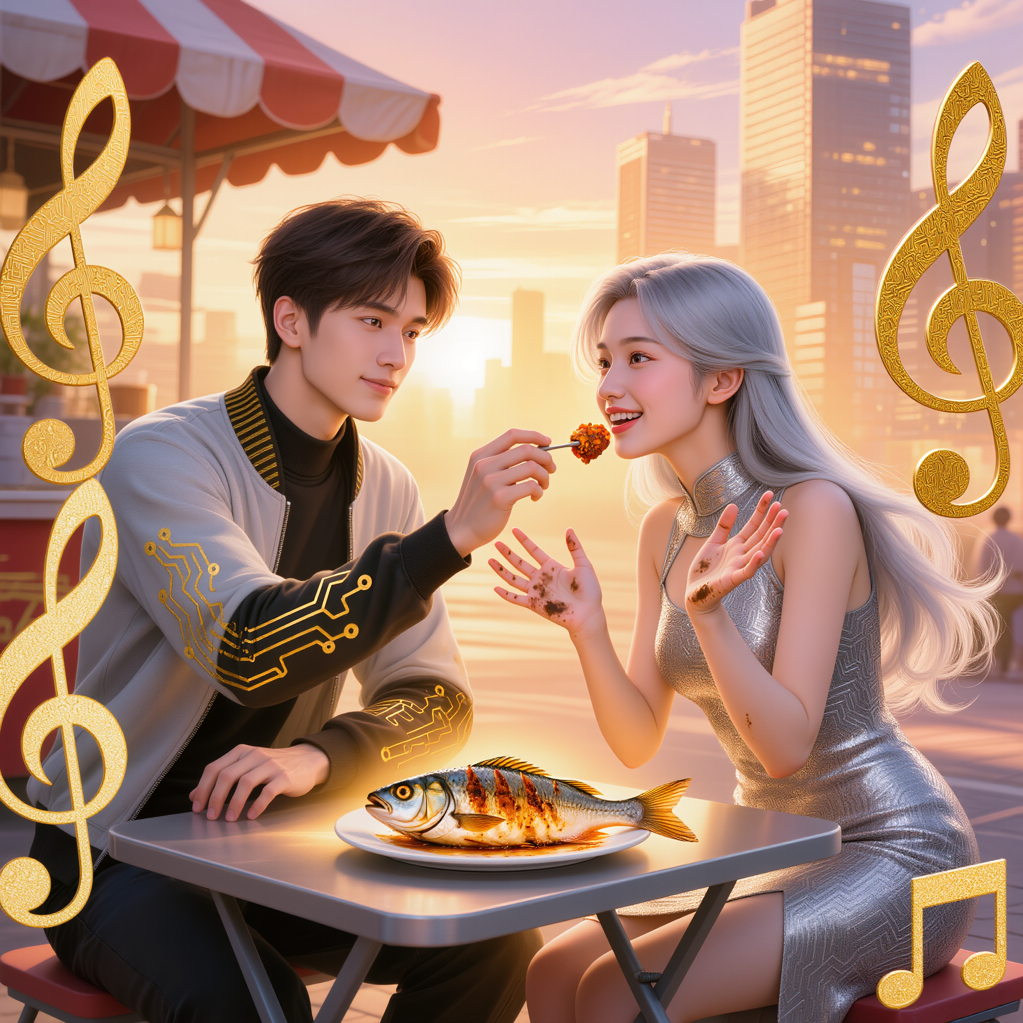 Kling AI work 308947135611939 - city album cover AI image