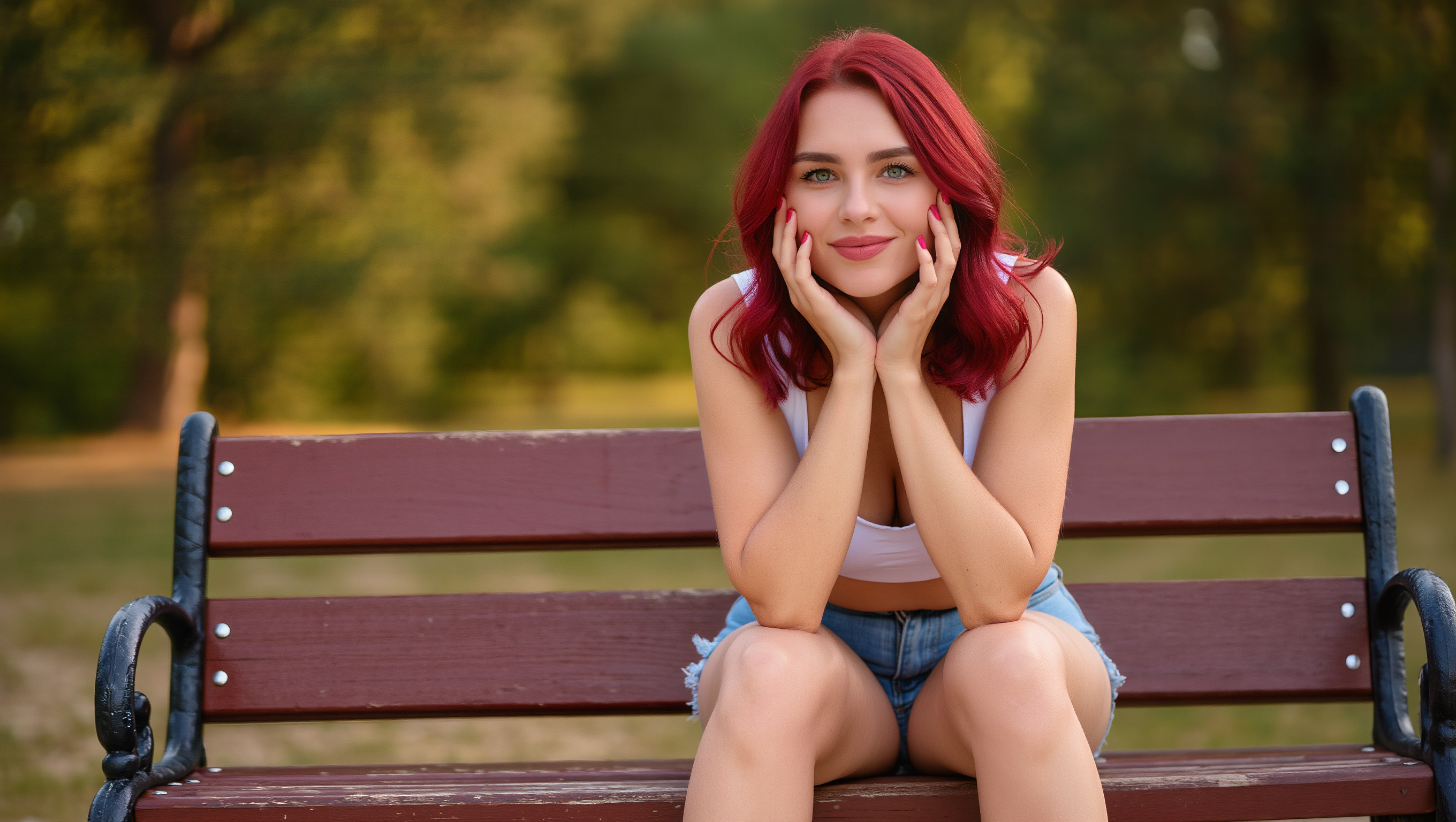 AUBURN - dark auburn hair color highlights AI image