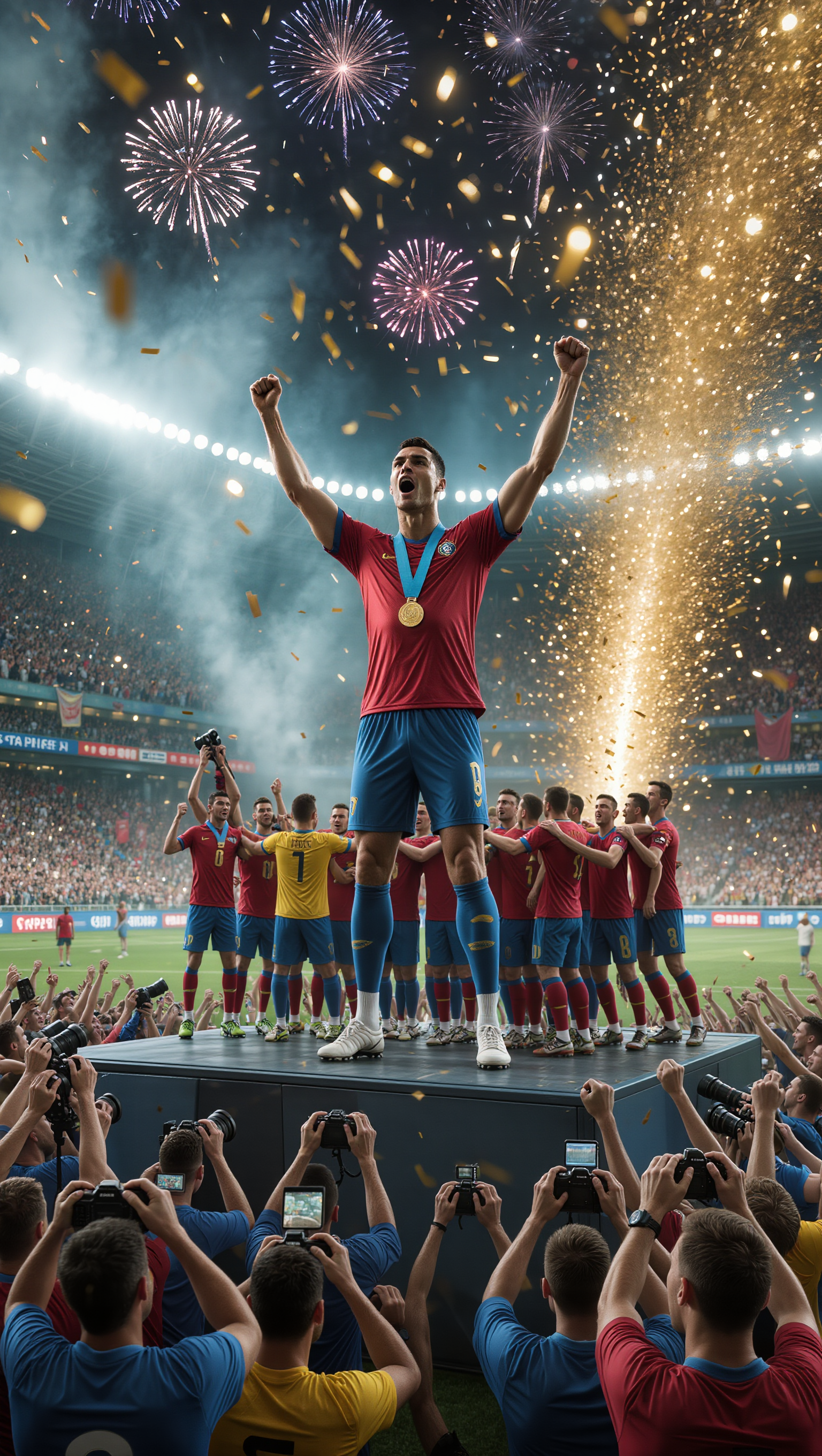 Kling AI work 313779065615770 - football fans celebration AI image