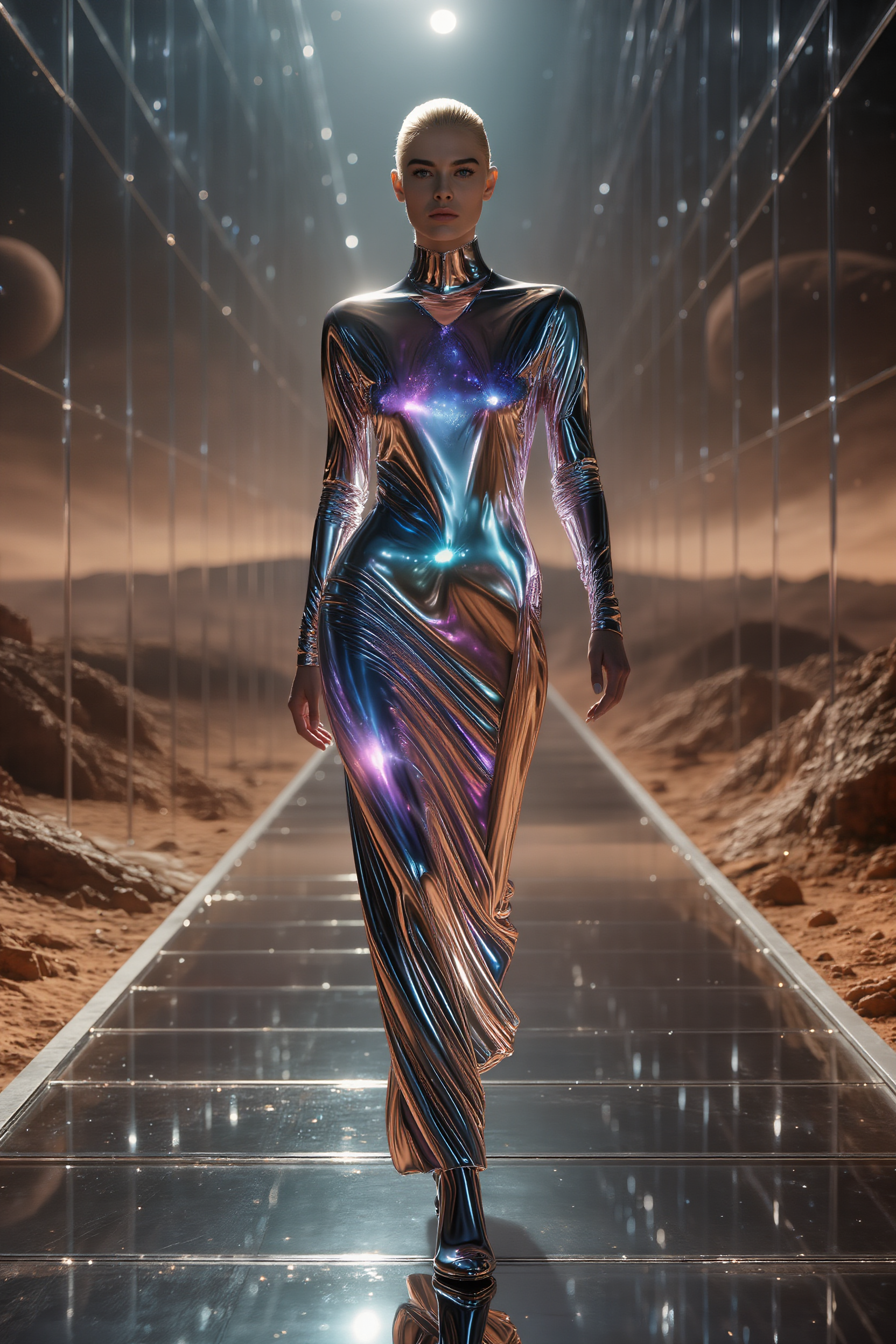 Fashion Week 2100: Mars Edition - high fashion model AI image