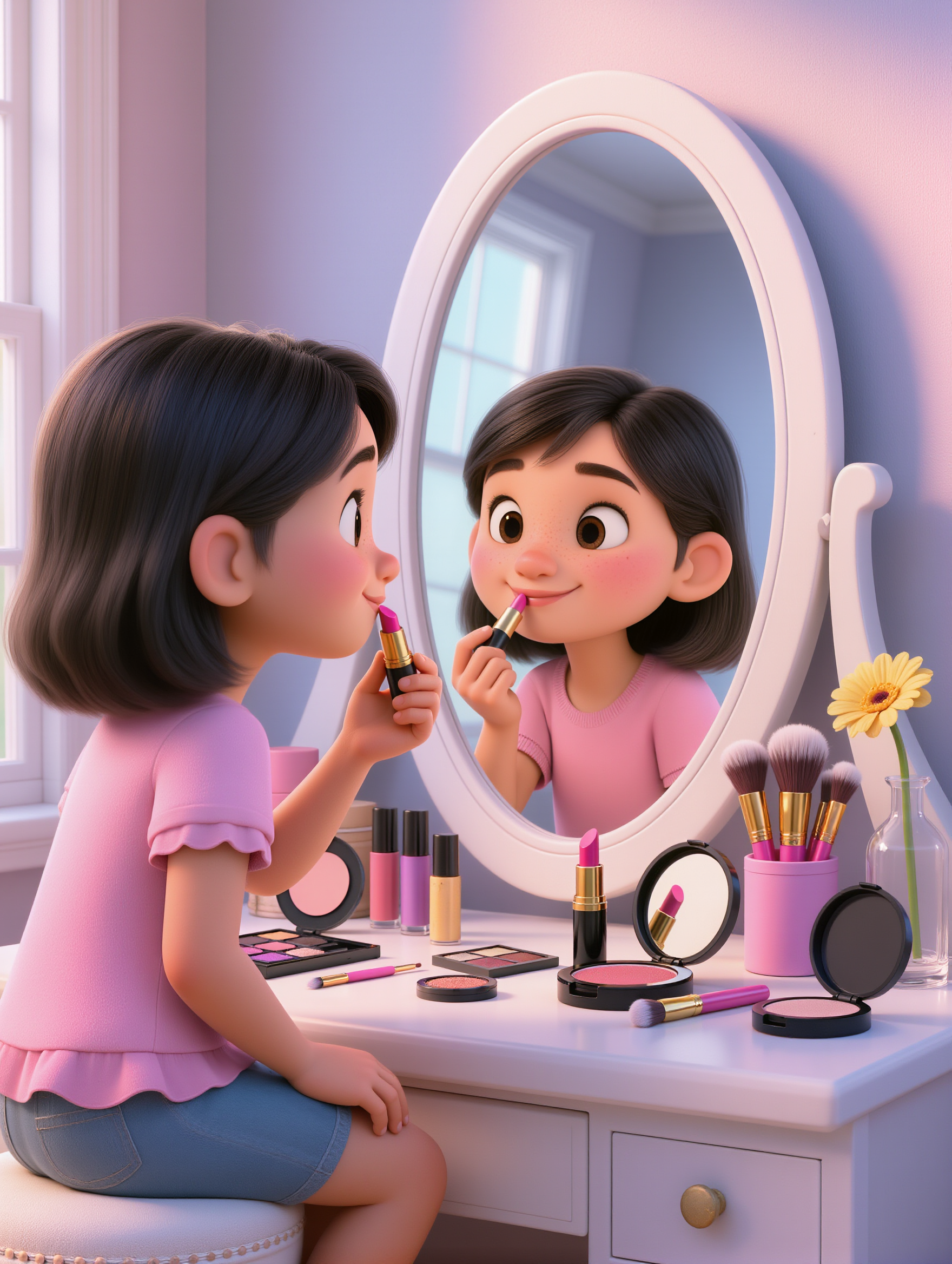 "3D Pixar style cute young girl  - animated girl AI image