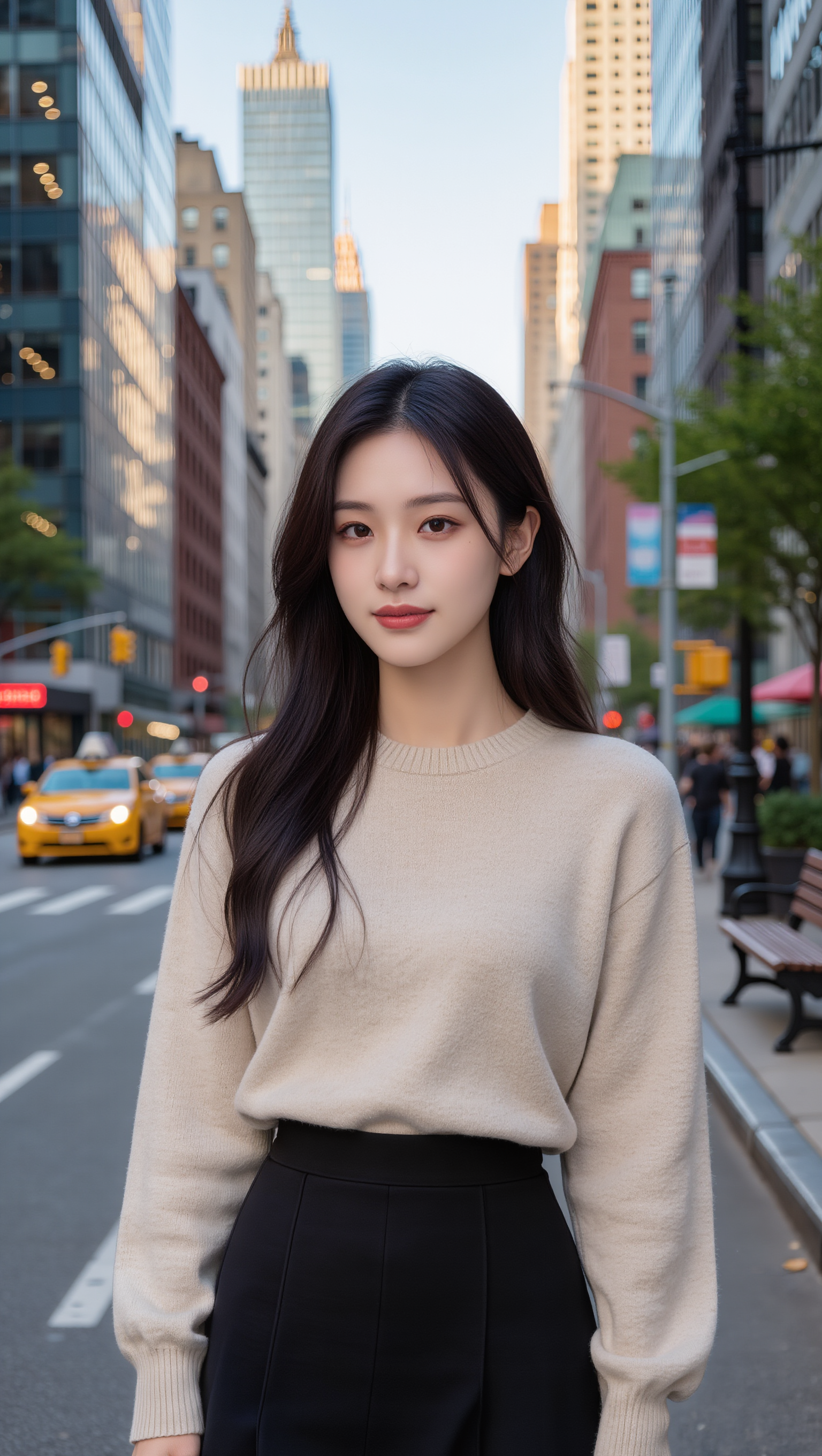 Kling AI work 299594326508527 - long hair with side swept bangs AI image