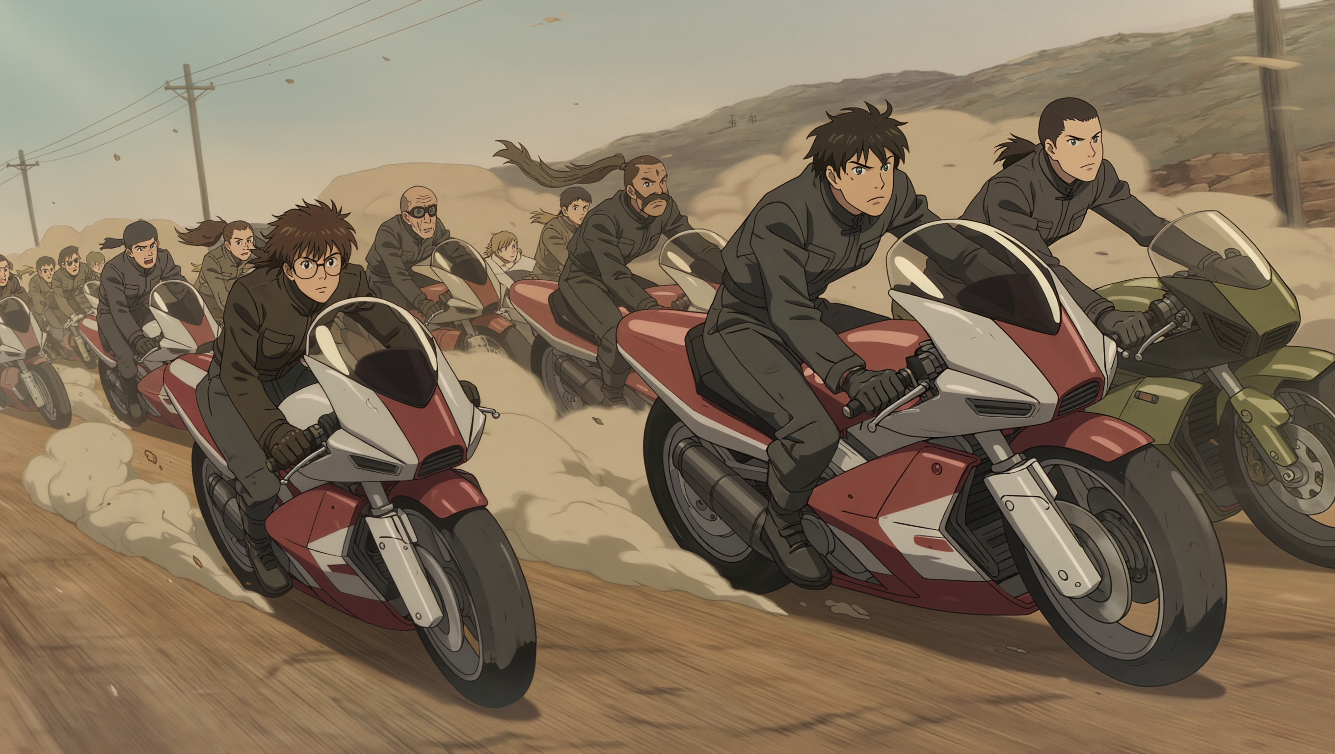 anime motocycle gang - frontier speed AI image