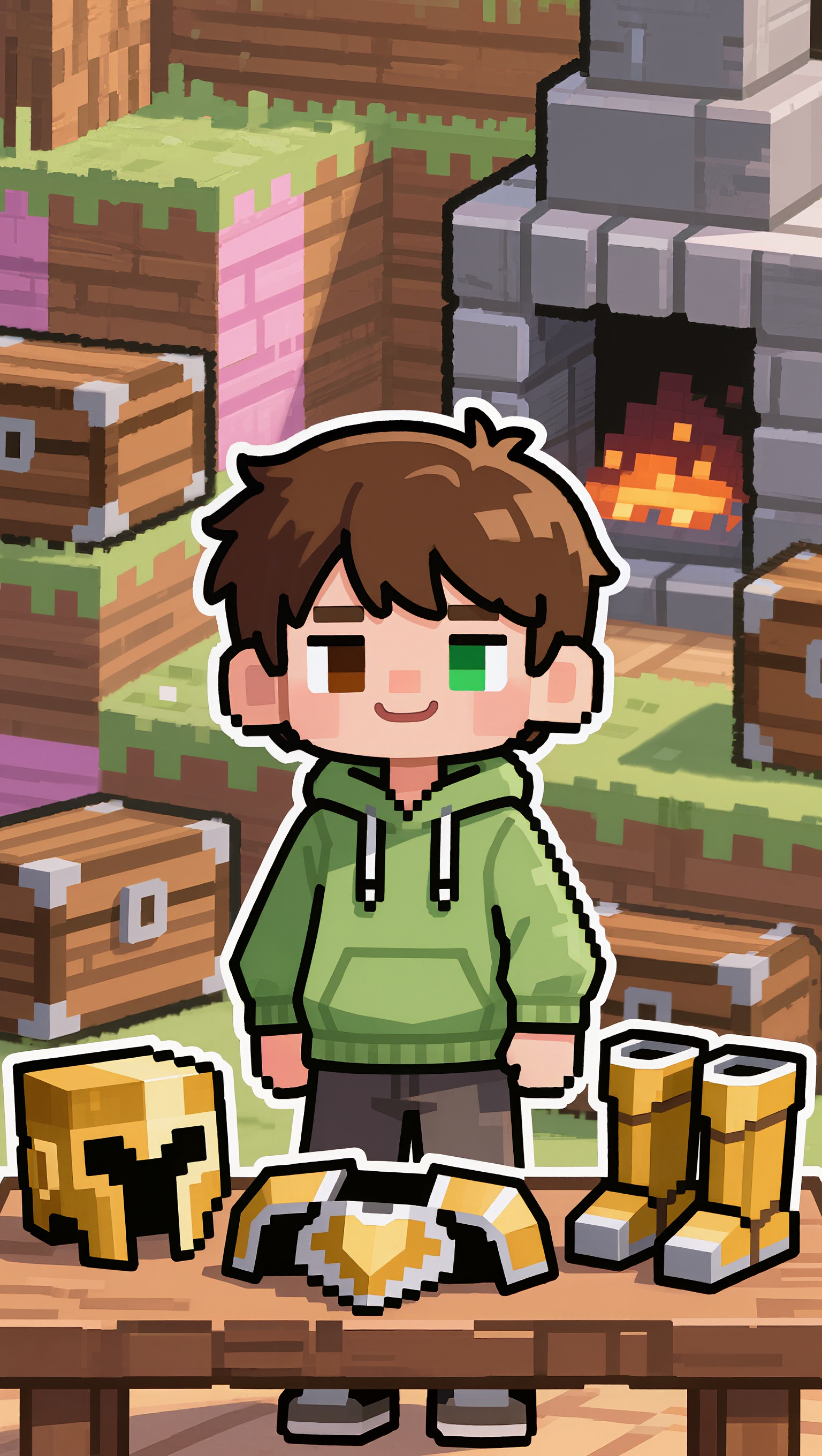 Kling AI work 298765614613810 - image to minecraft pixel art AI image