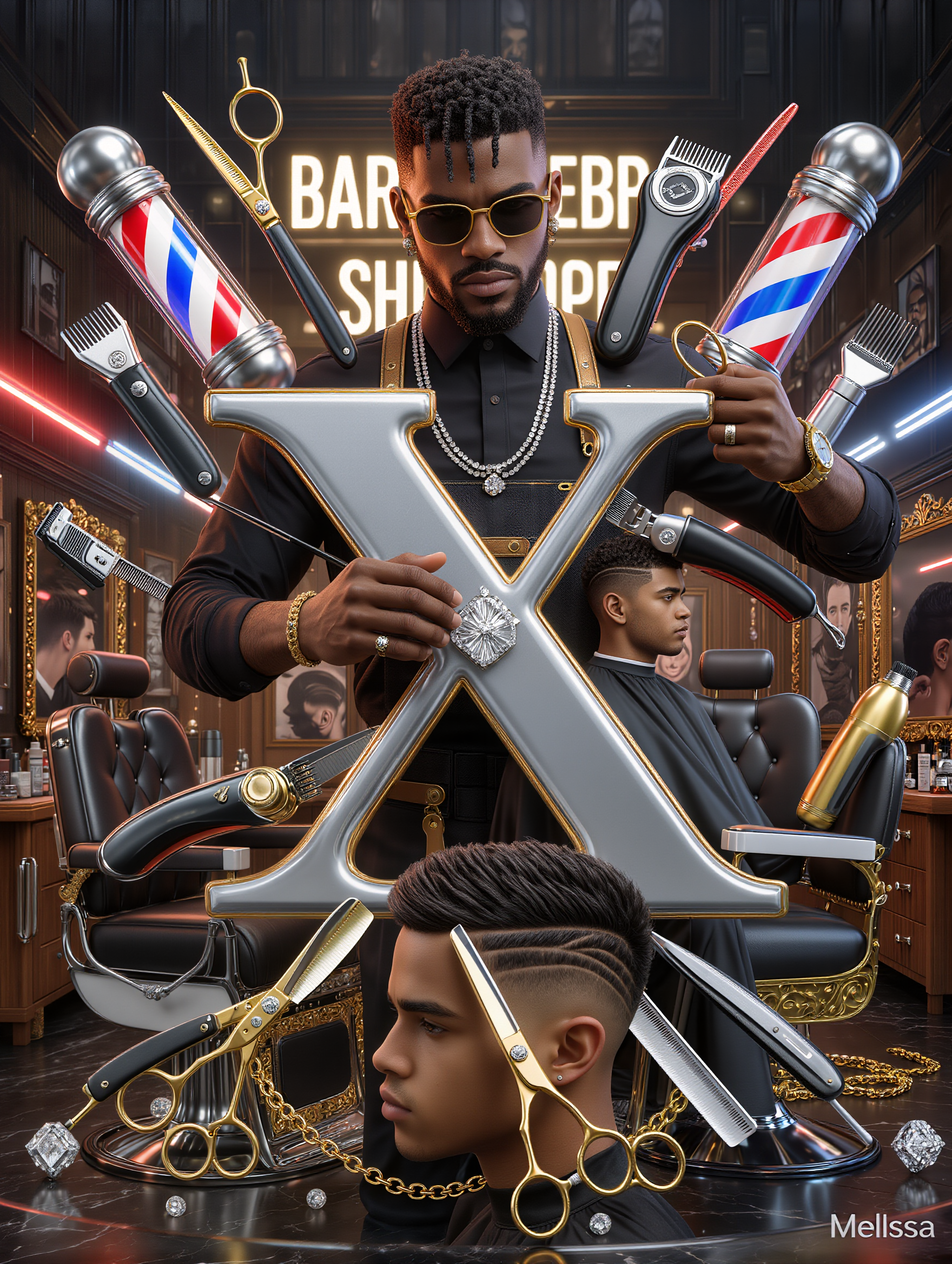 Kling AI work 312227449615442 - haircut art AI image