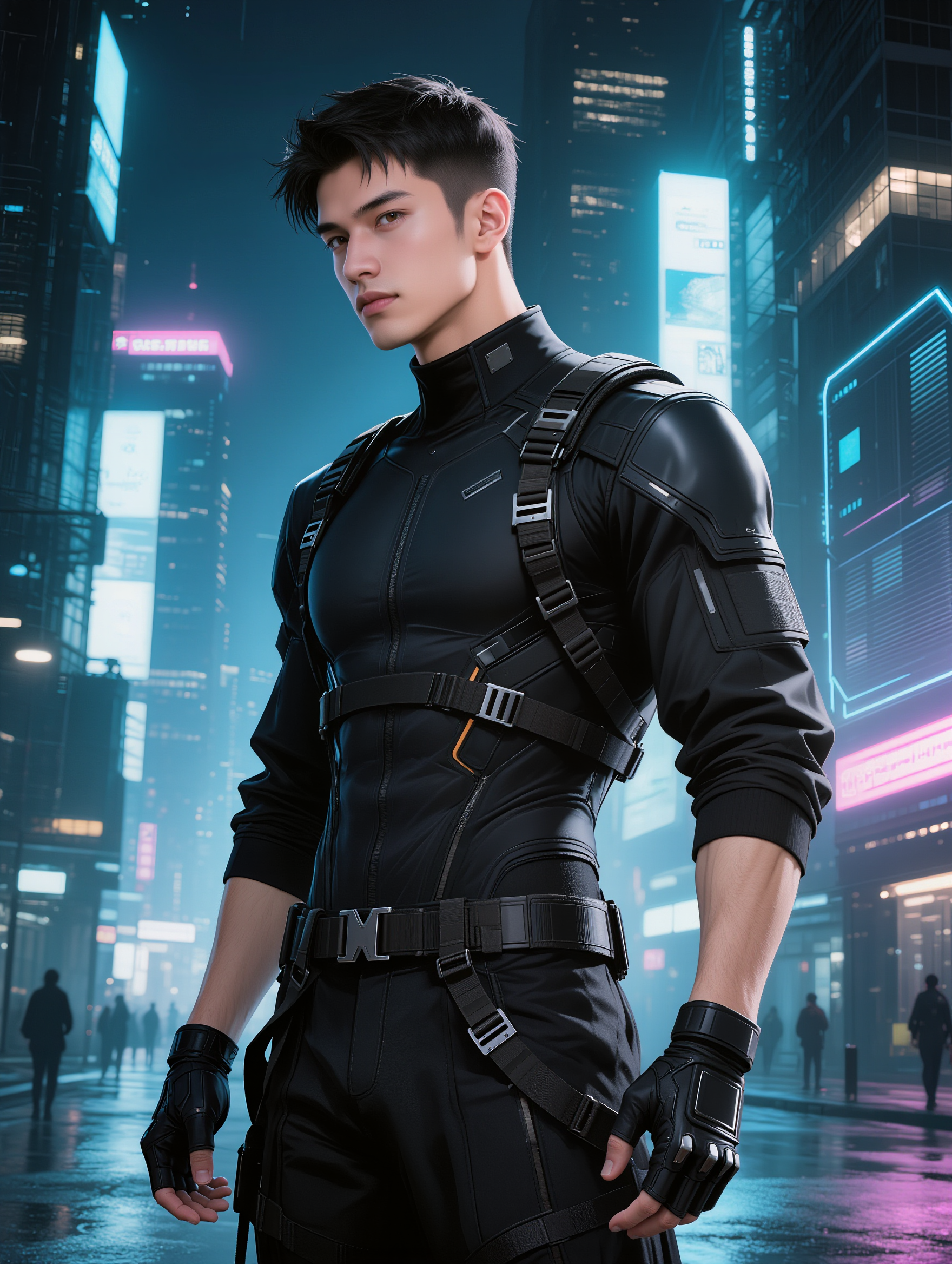 Kling AI work 312122433504007 - cyberpunk art style AI image