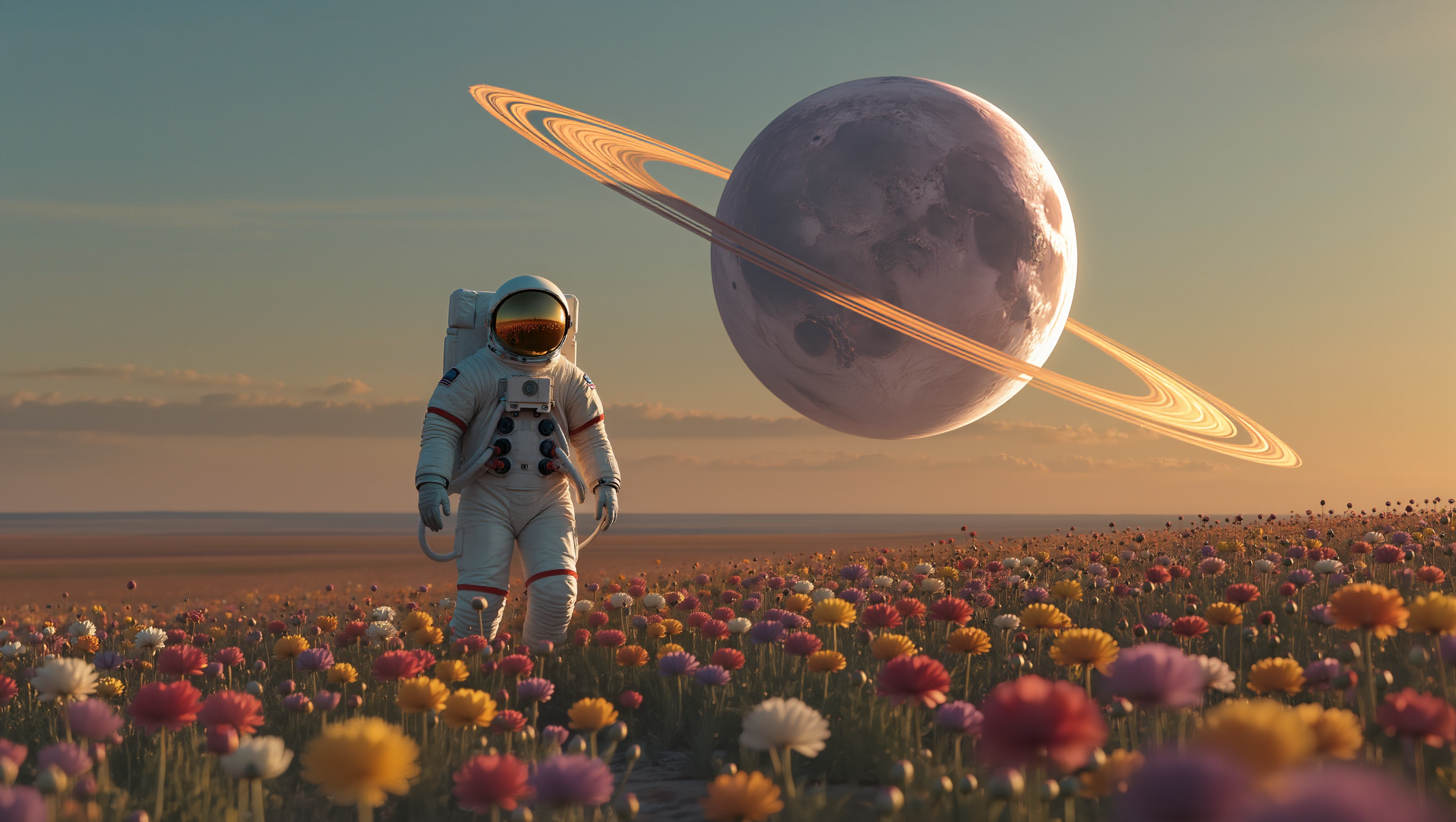 An astronaut' walk - animated astronaut AI image