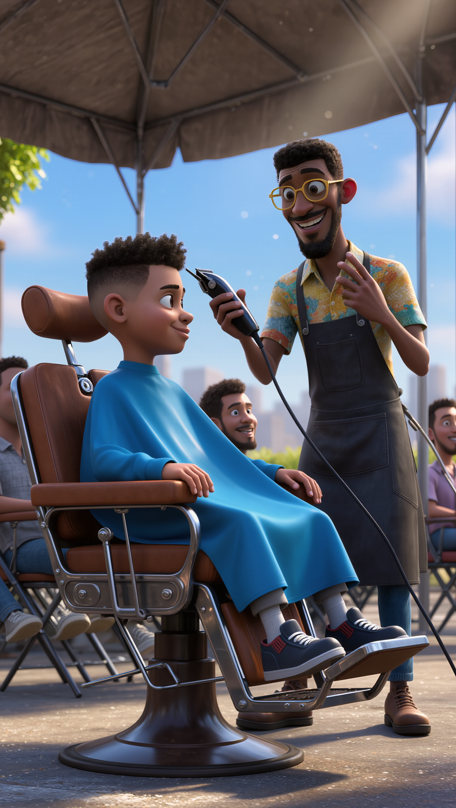 Kling AI work 321649416524047 - short mid fade haircut AI image