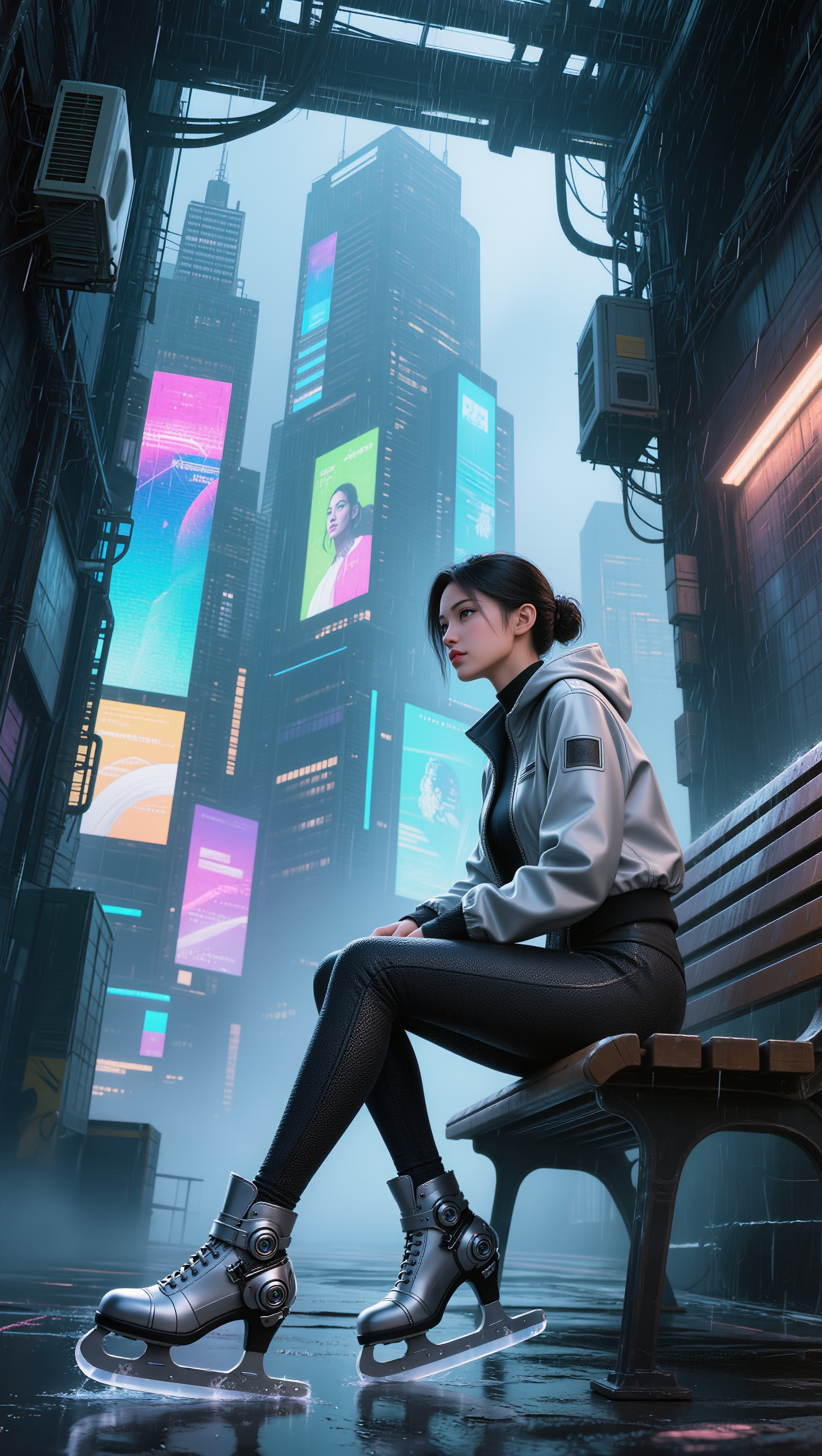 Kling AI work 312851169506015 - cyberpunk art style AI image