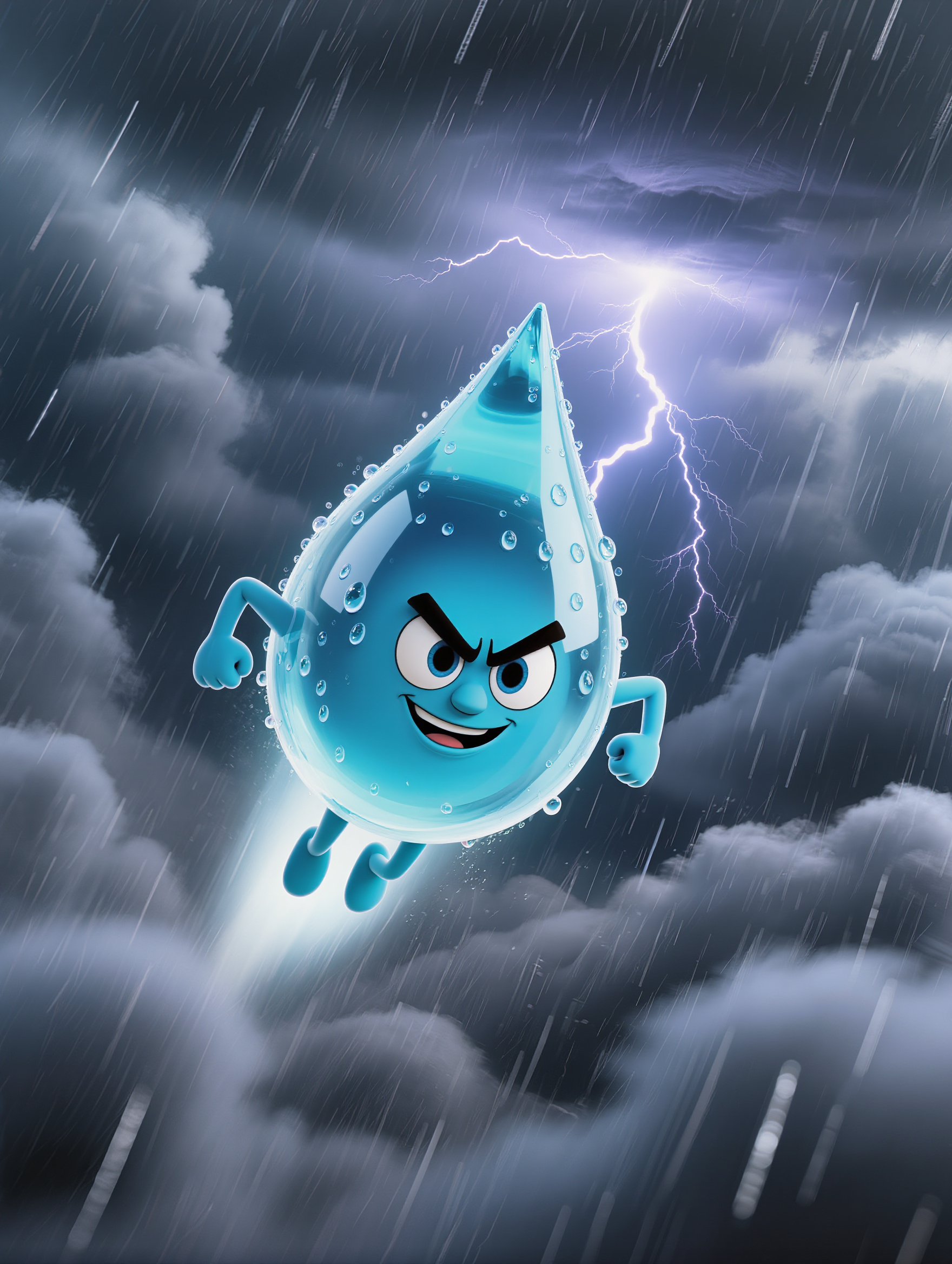 Kling AI work 308653577663319 - drawing of a raindrop AI image