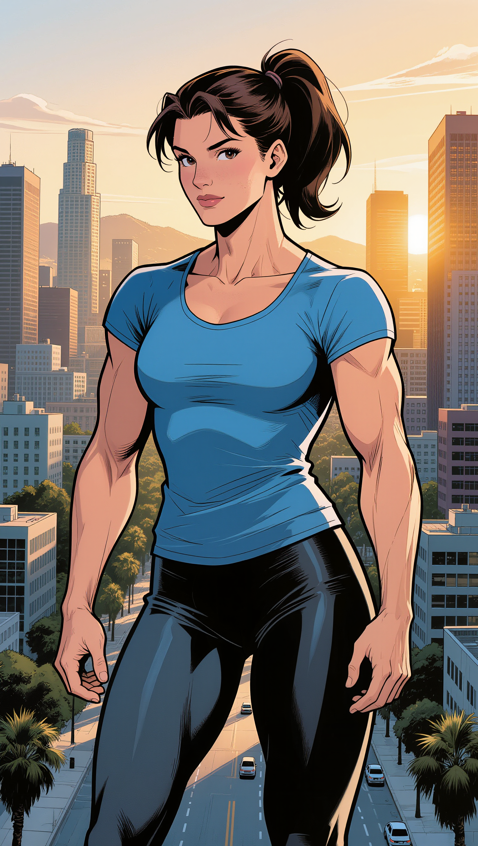 Anime muscle beauty - muscle wallpaper AI image