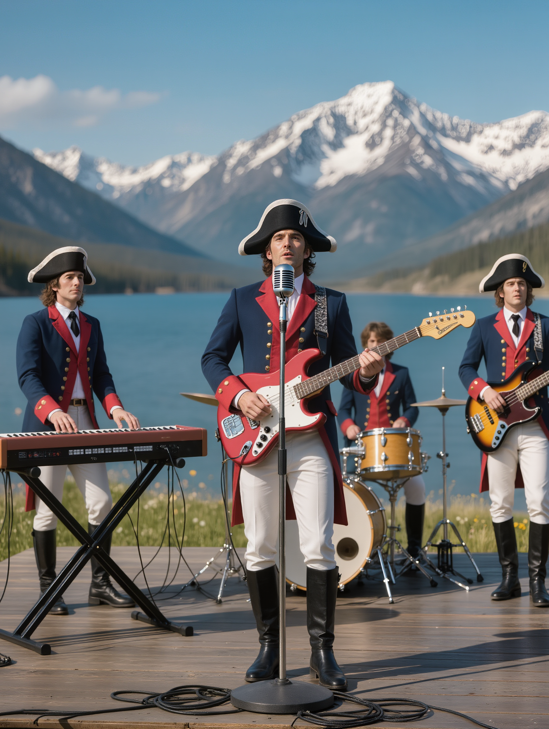 Kling AI work 313891126663632 - add a background to a band video with ai AI image