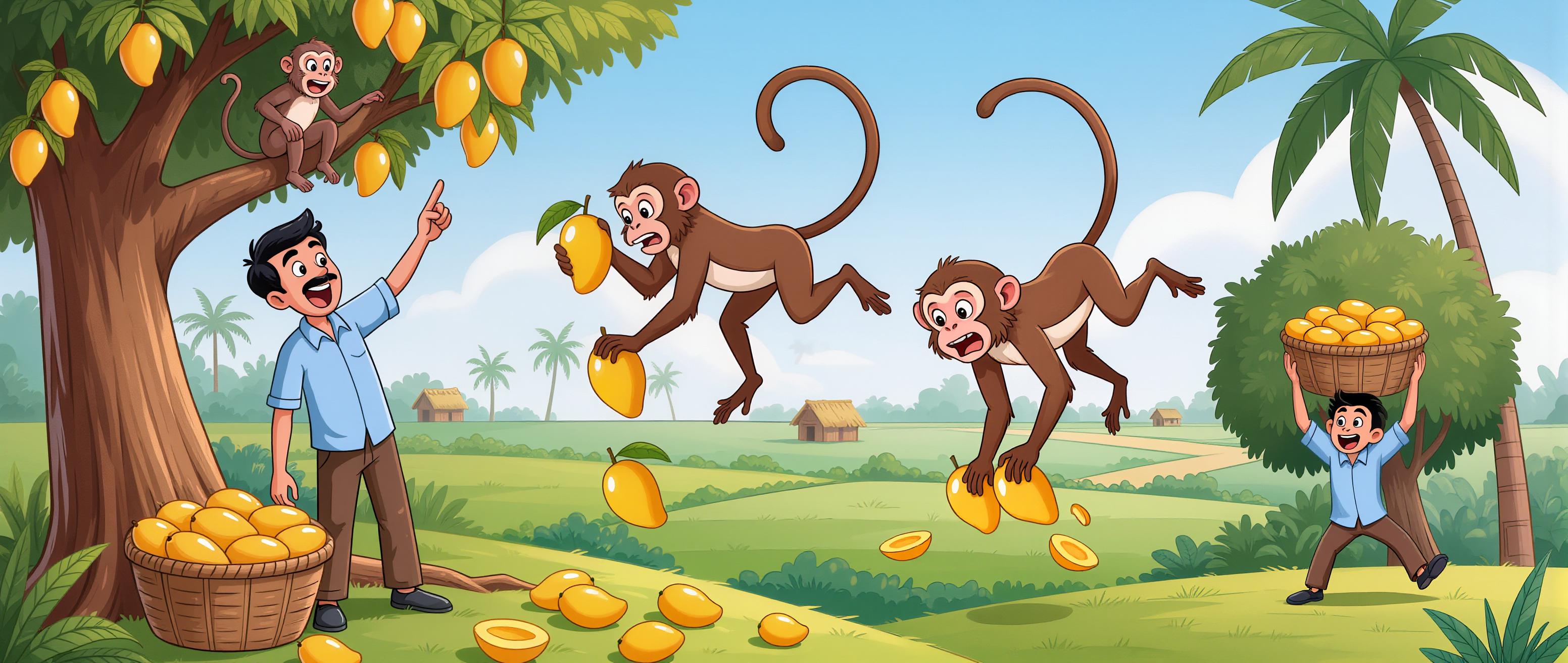 🐒 The Clever Farmer and the Mon - clever monday quotes AI image
