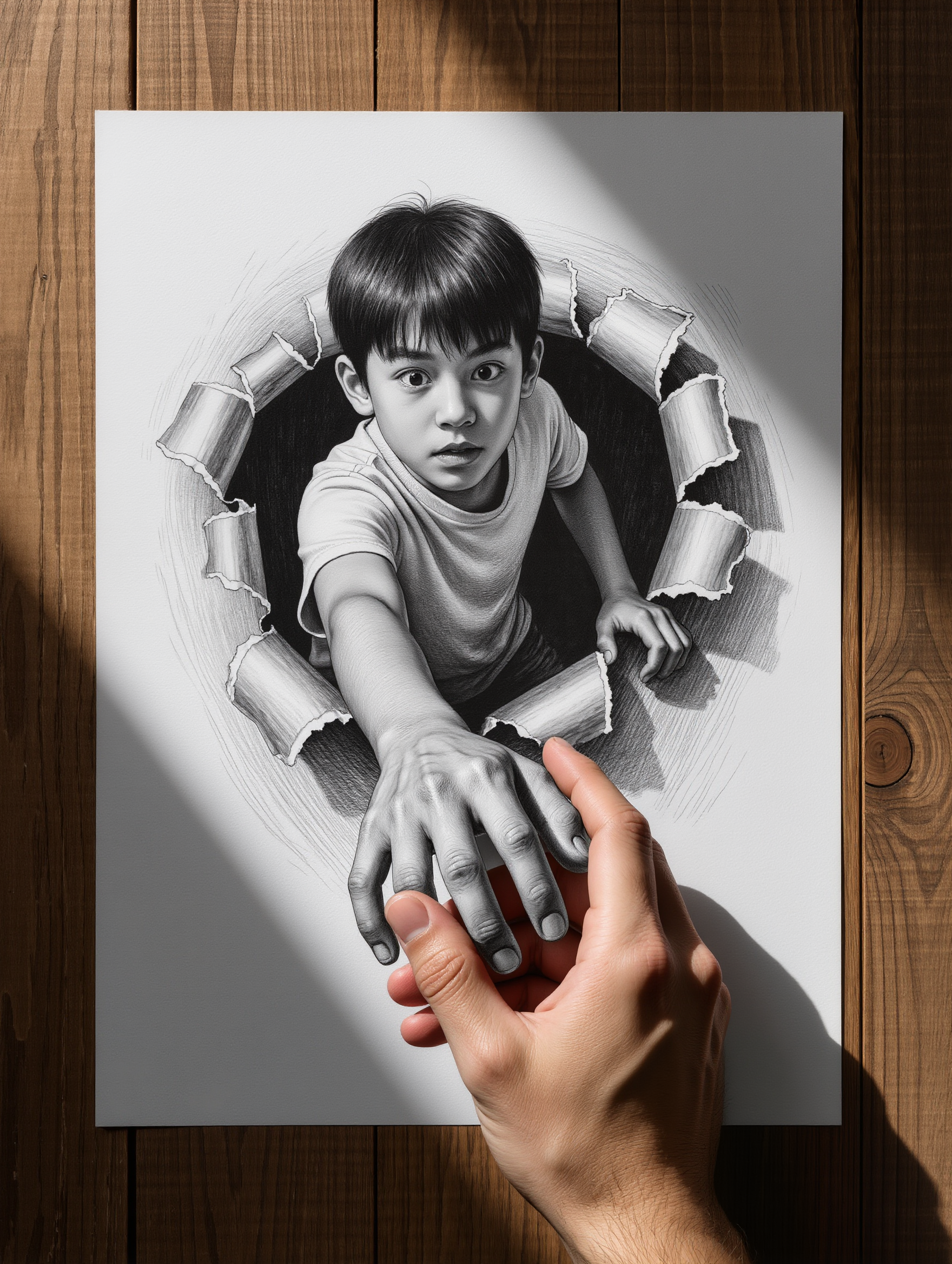 Kling AI work 298923610318591 - torn paper edge AI image
