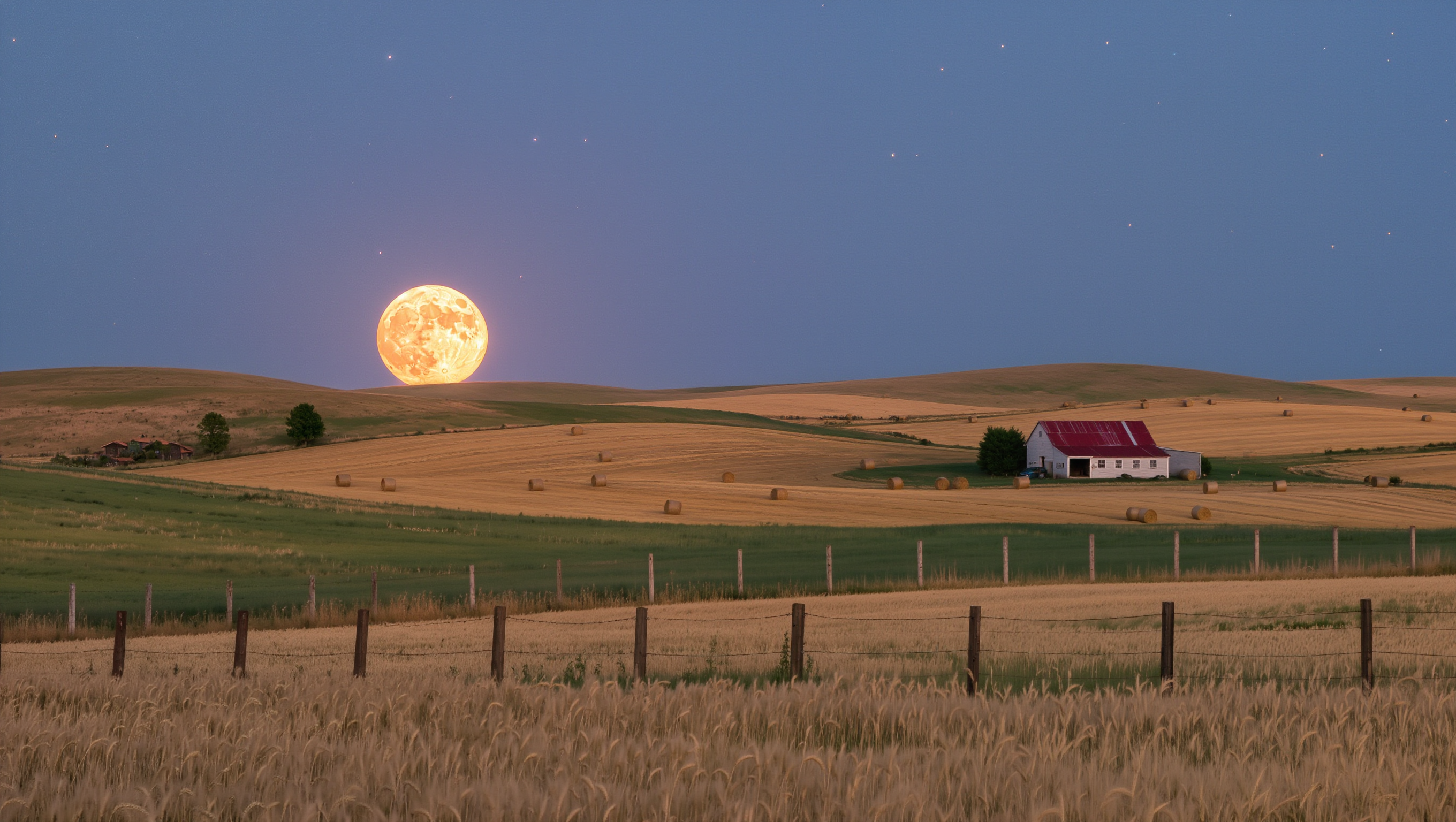 Harvest moon - moon inpaint AI image