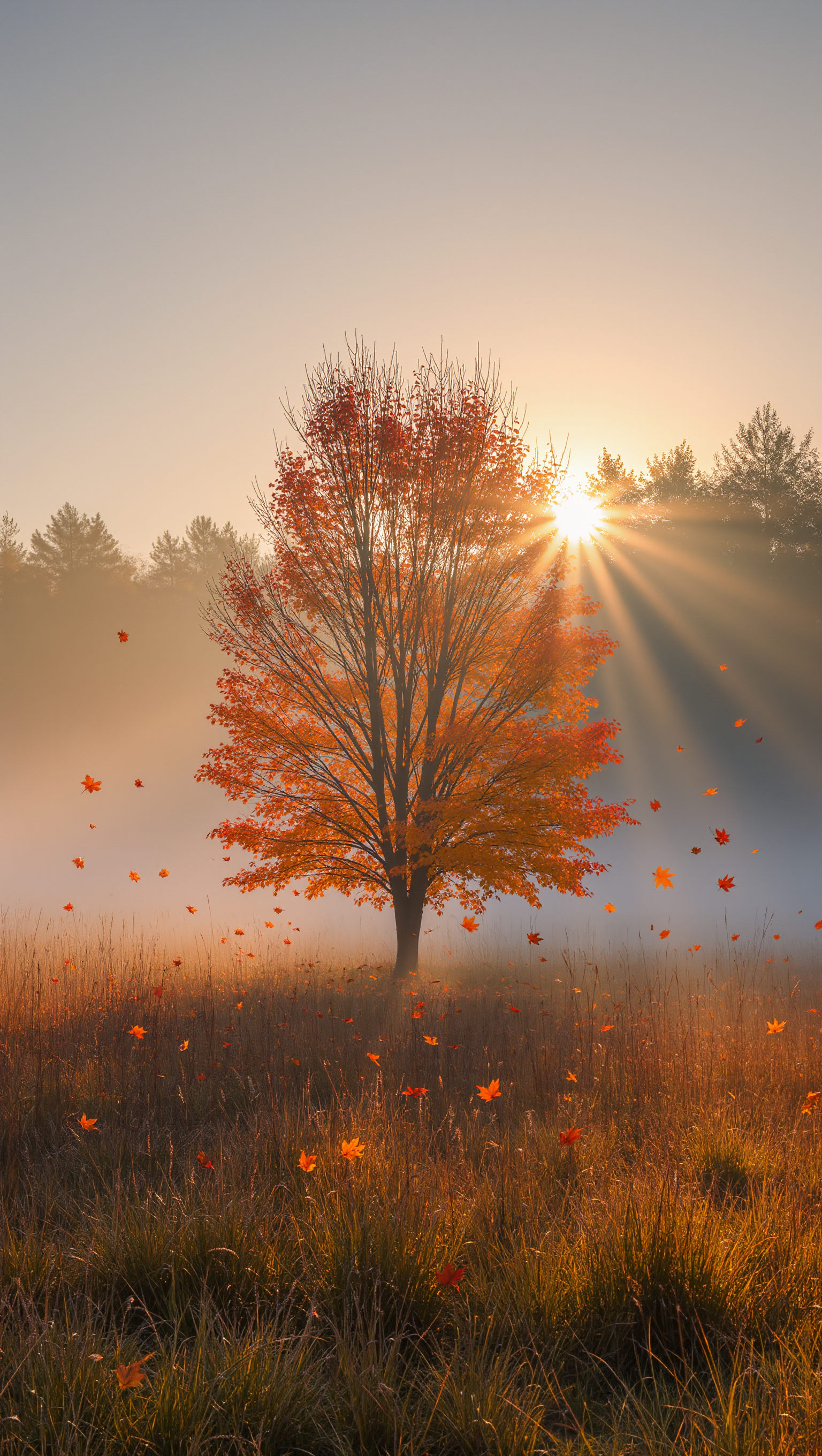 autumn tree - dark autumn hair color AI image