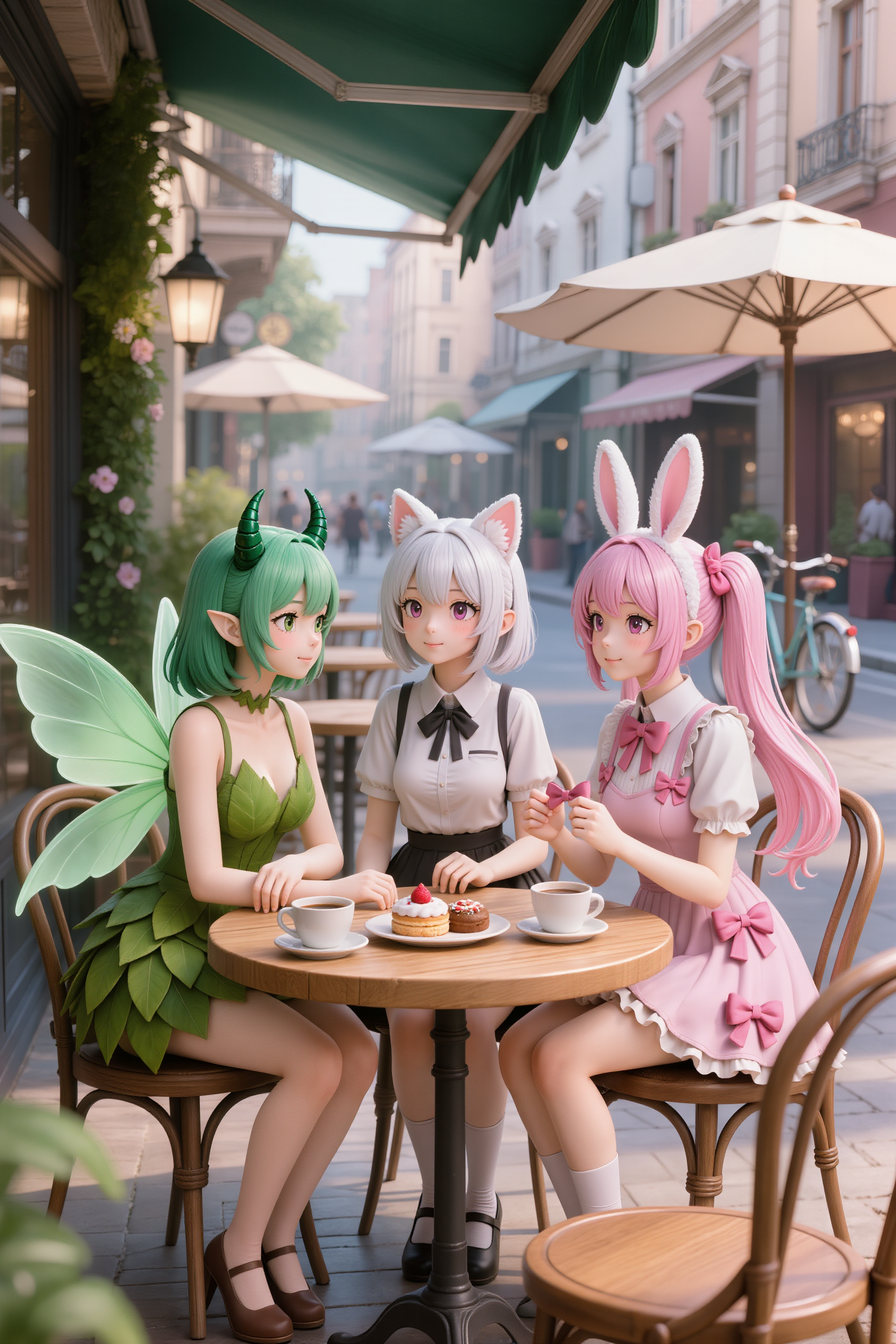 Wenda and friends 4 - female bangs hairstyles AI image