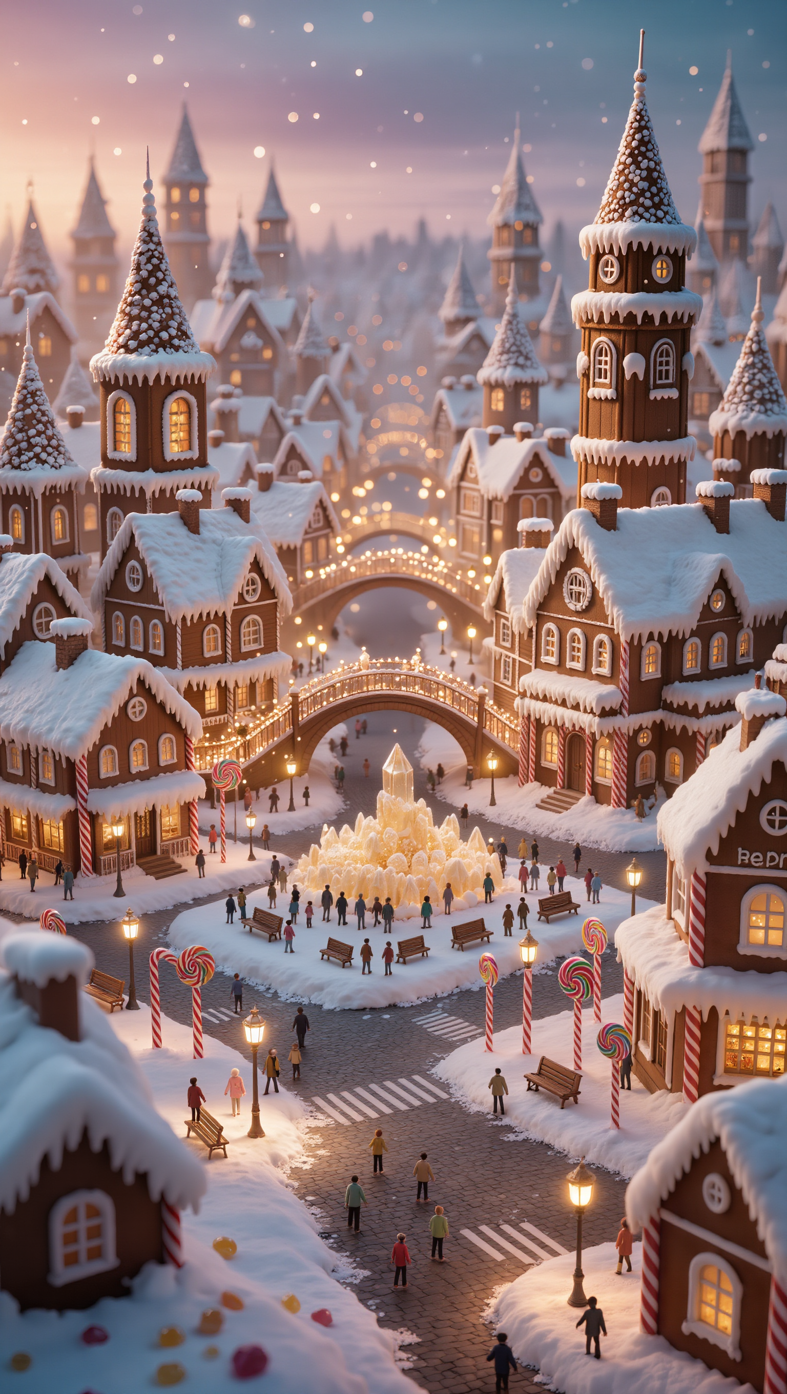 Winter Candy City - fantasy city map builder AI image